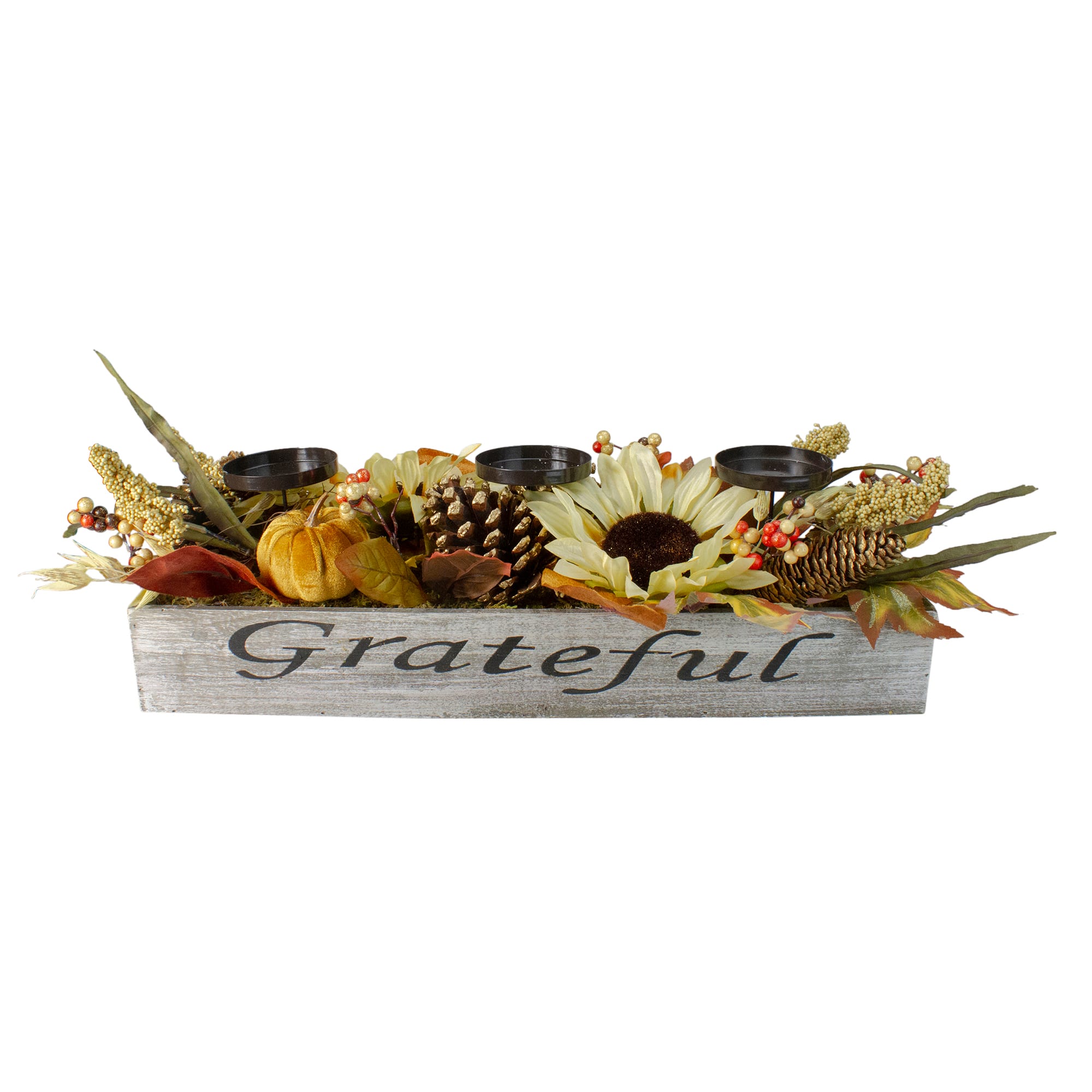 2.5ft. Autumn Harvest Sunflower 3-Piece Candle Holder