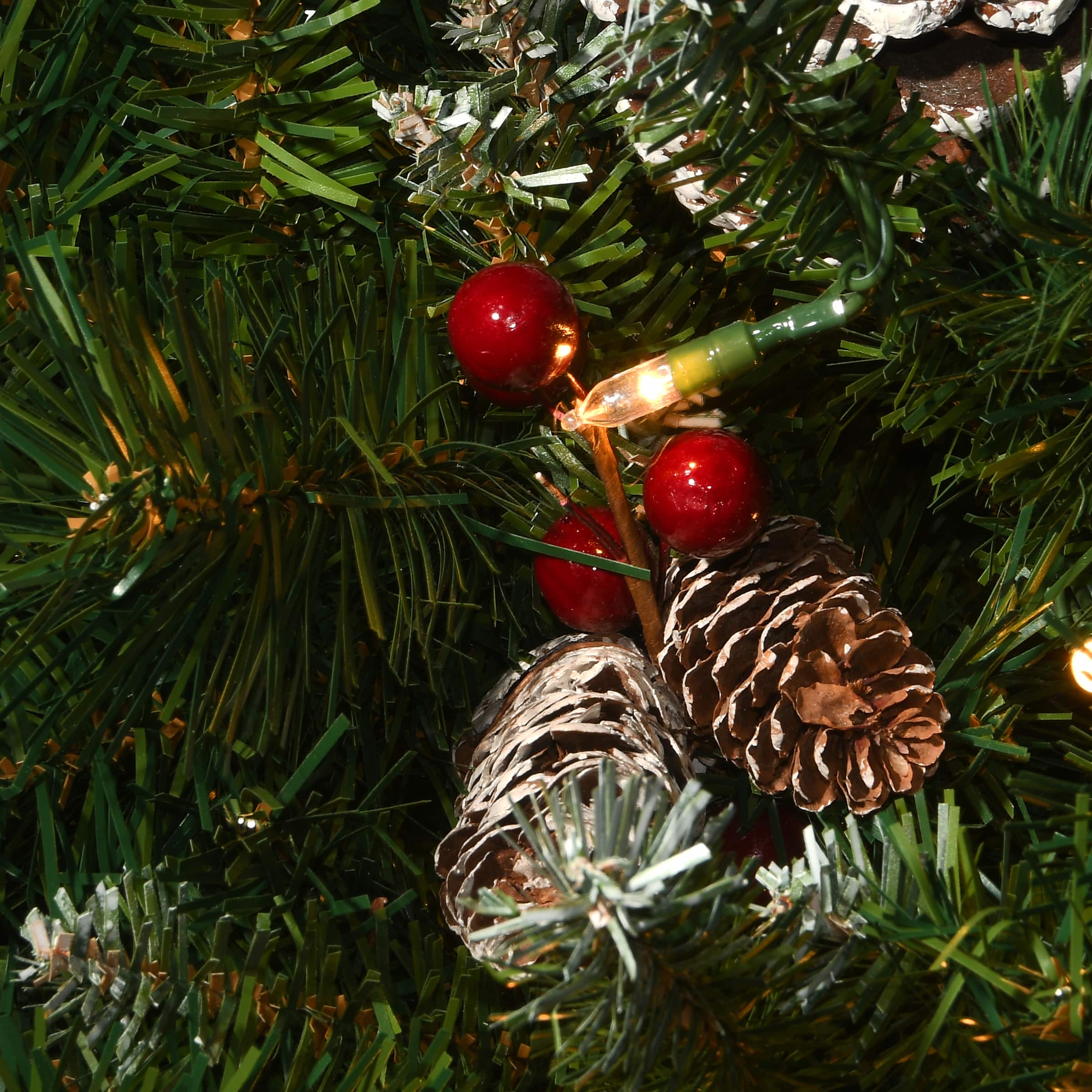 33" Pre-Lit Frosted Berry Urn Filler