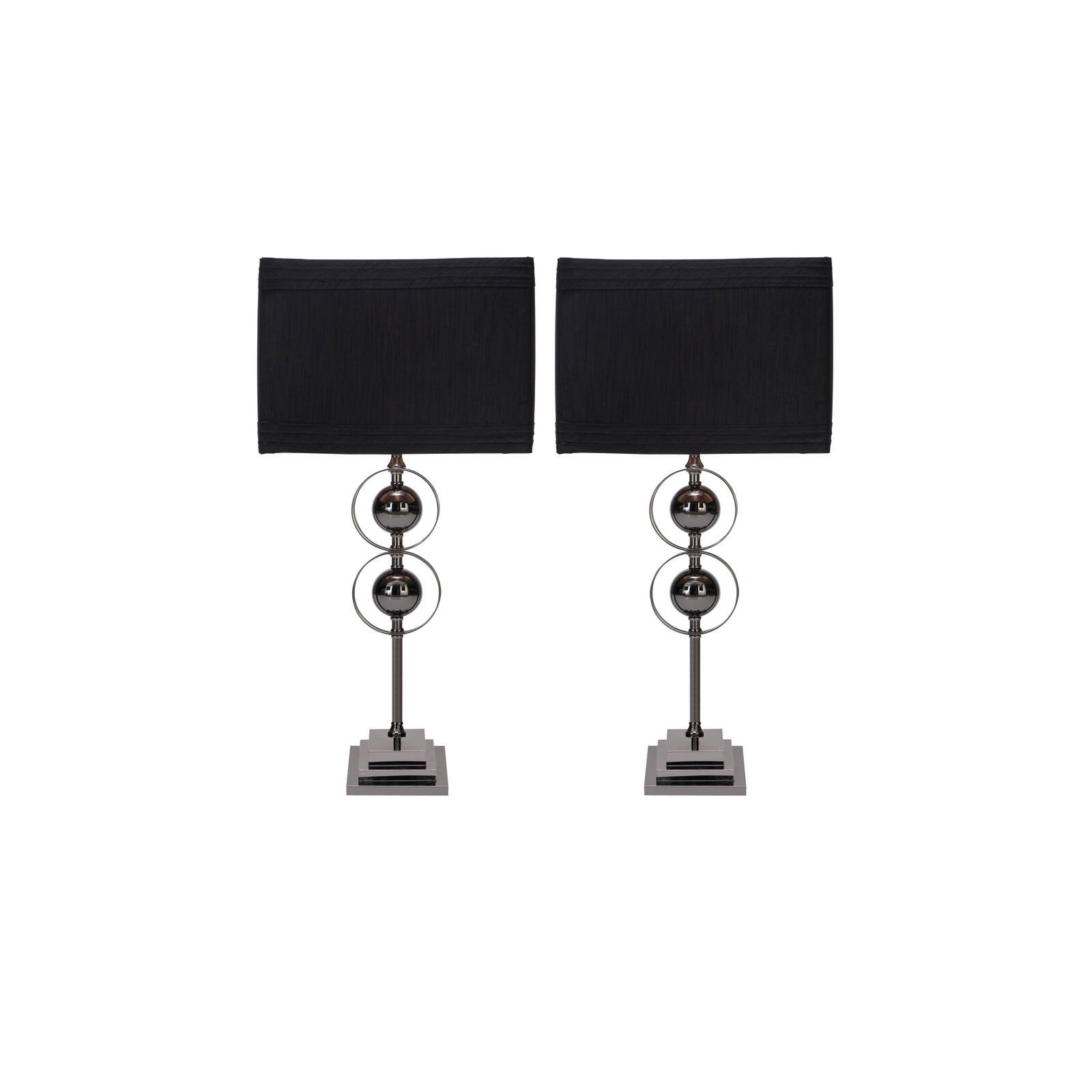 25" Black Metal Modern Table Lamp, 2ct.