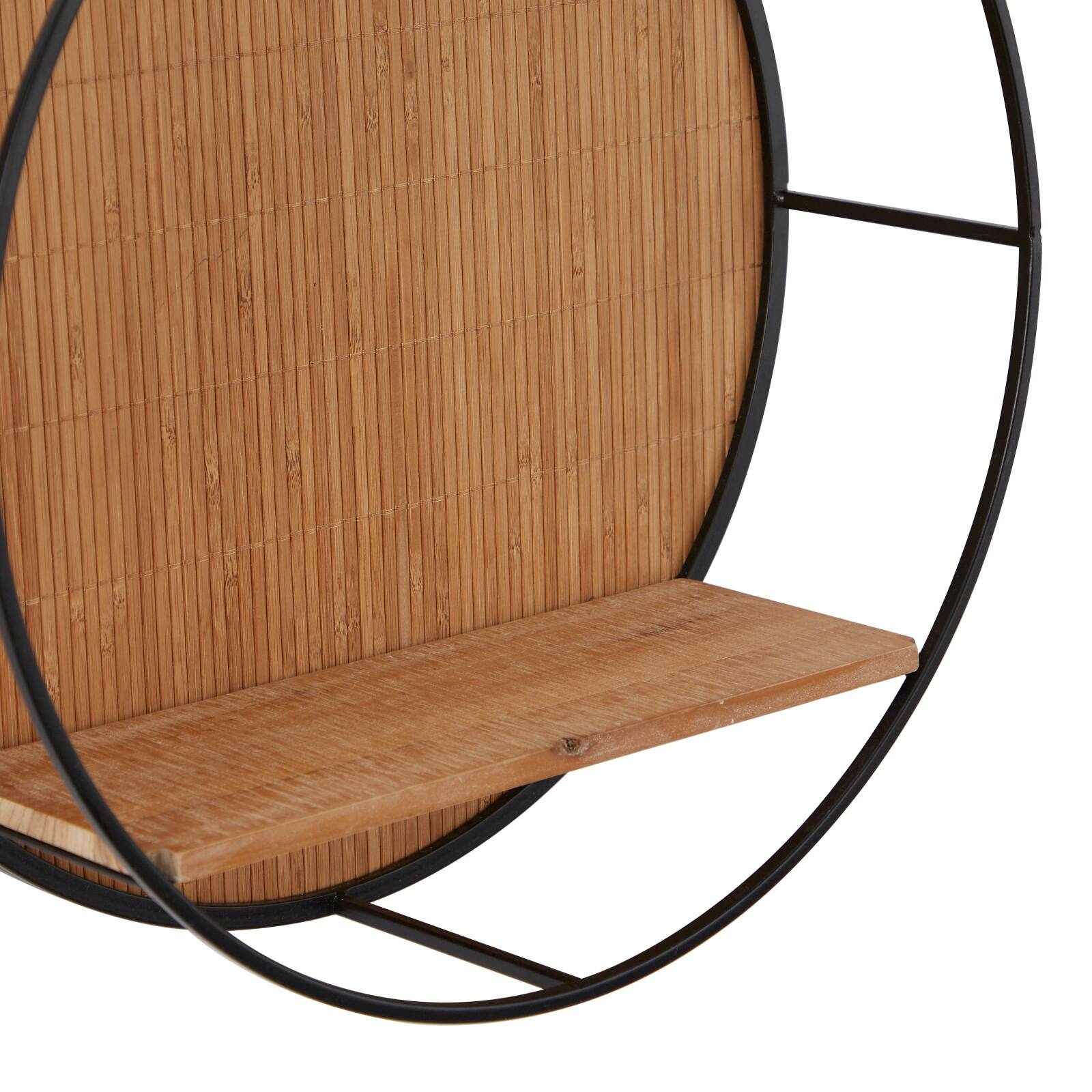 Brown Bamboo Modern Wall Shelf, Set of 2 19&#x22;, 16&#x22;
