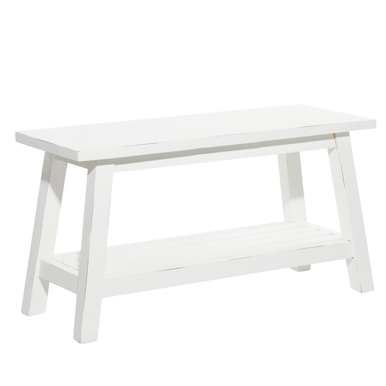 White Wood Farmhouse Bench