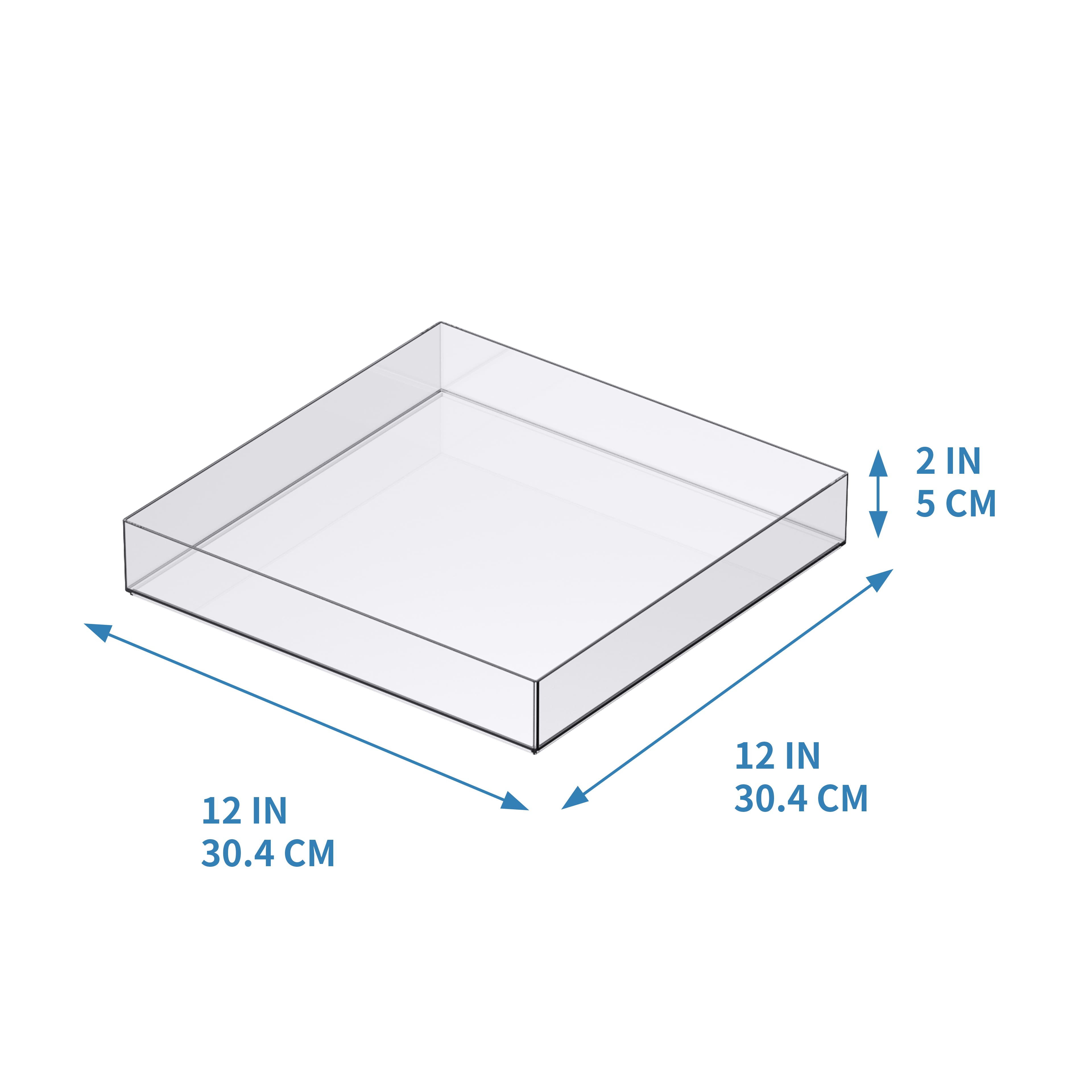 8 Pack: 12&#x22; x 12&#x22; Clear Stackable Storage Tray by Simply Tidy&#x2122;