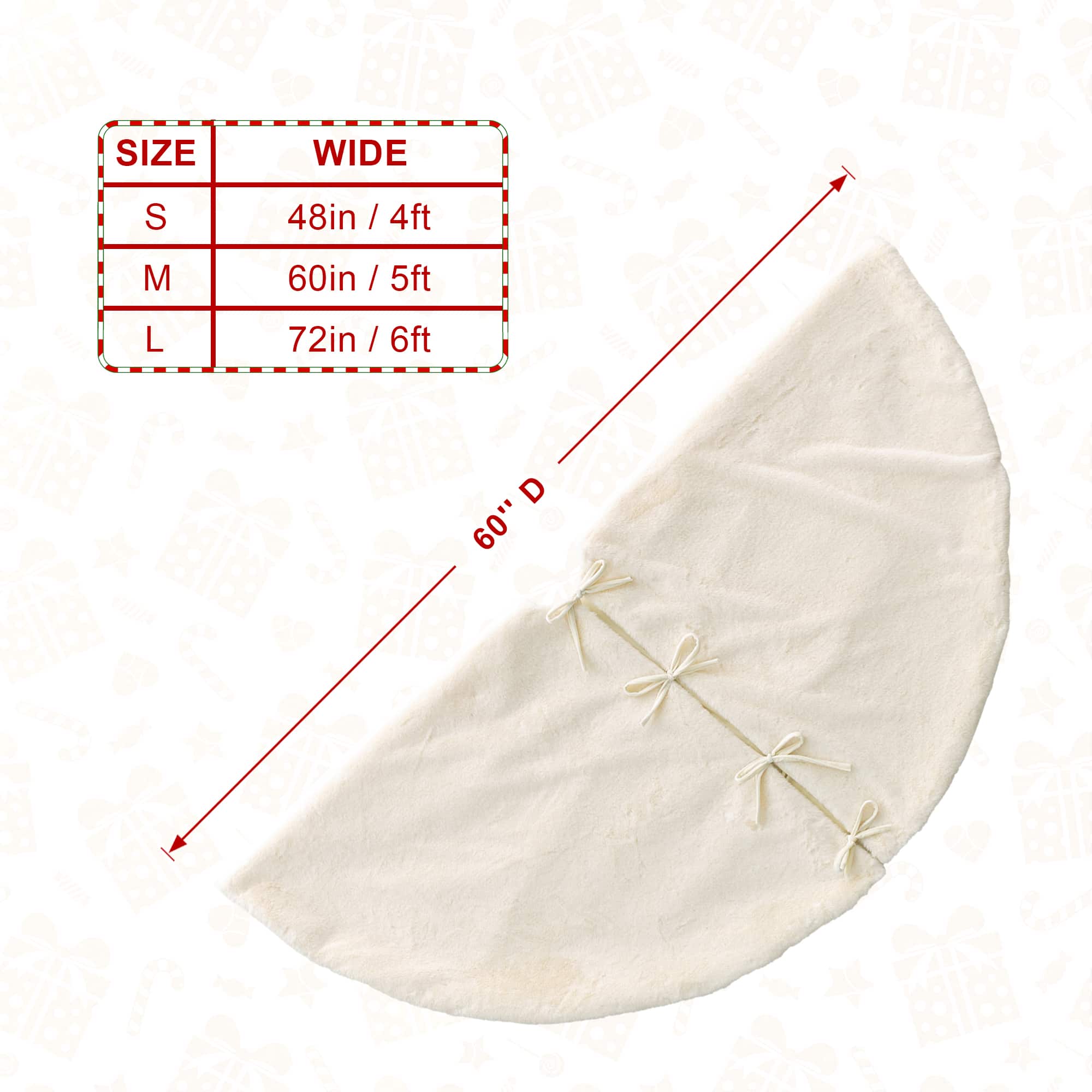 Glitzhome® Faux Rabbit Fur Christmas Tree Skirt