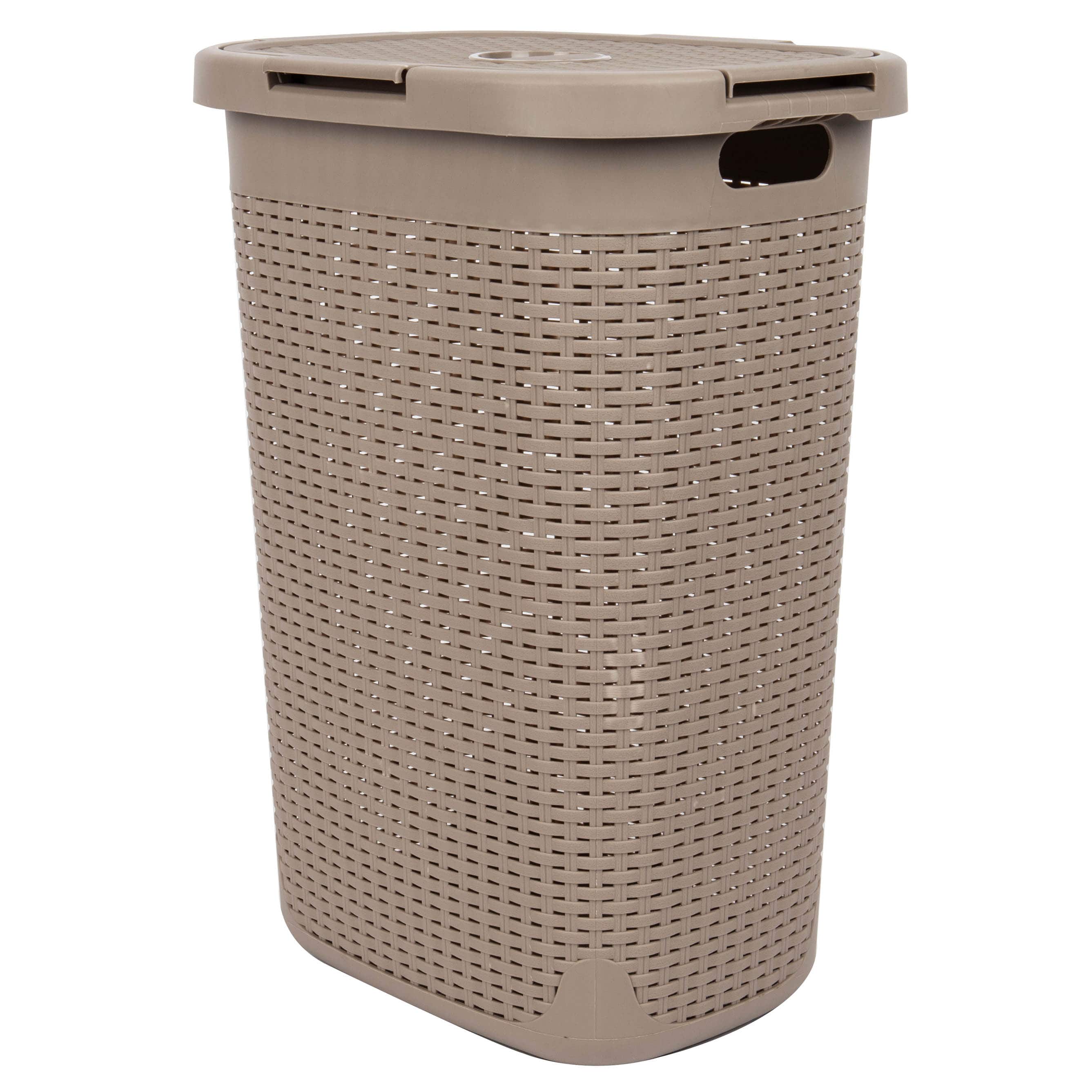 Mind Reader 60L Hamper Laundry Basket with Cutout Handles