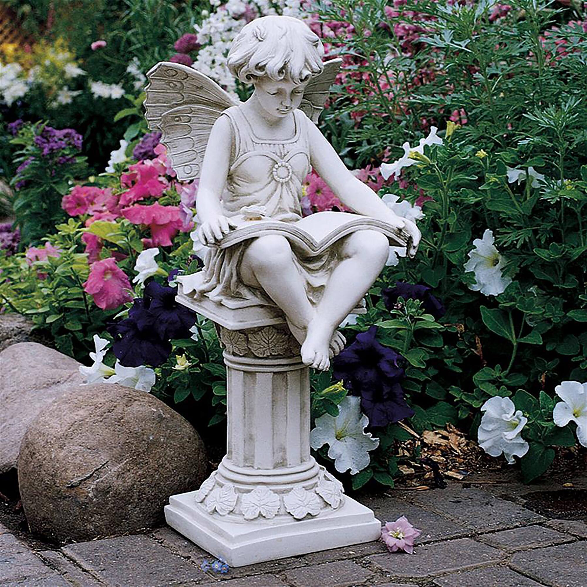 Design Toscano 21&#x22; The British Reading Fairy Garden Statue