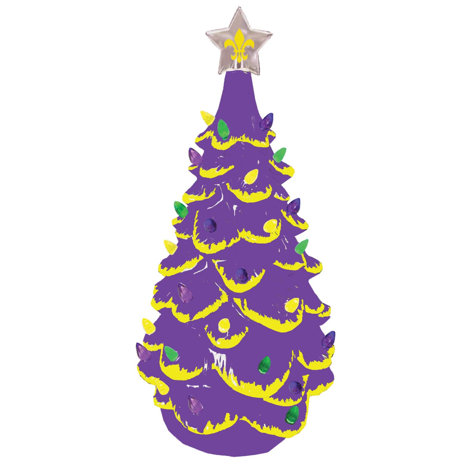 Santa's Workshop 14" LED Ceramic Mardi Gras Tree