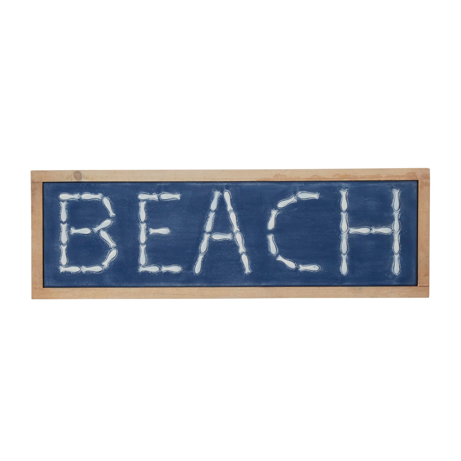 White Metal Coastal Wall Decor, 12&#x22; x 34&#x22; x 1&#x22;