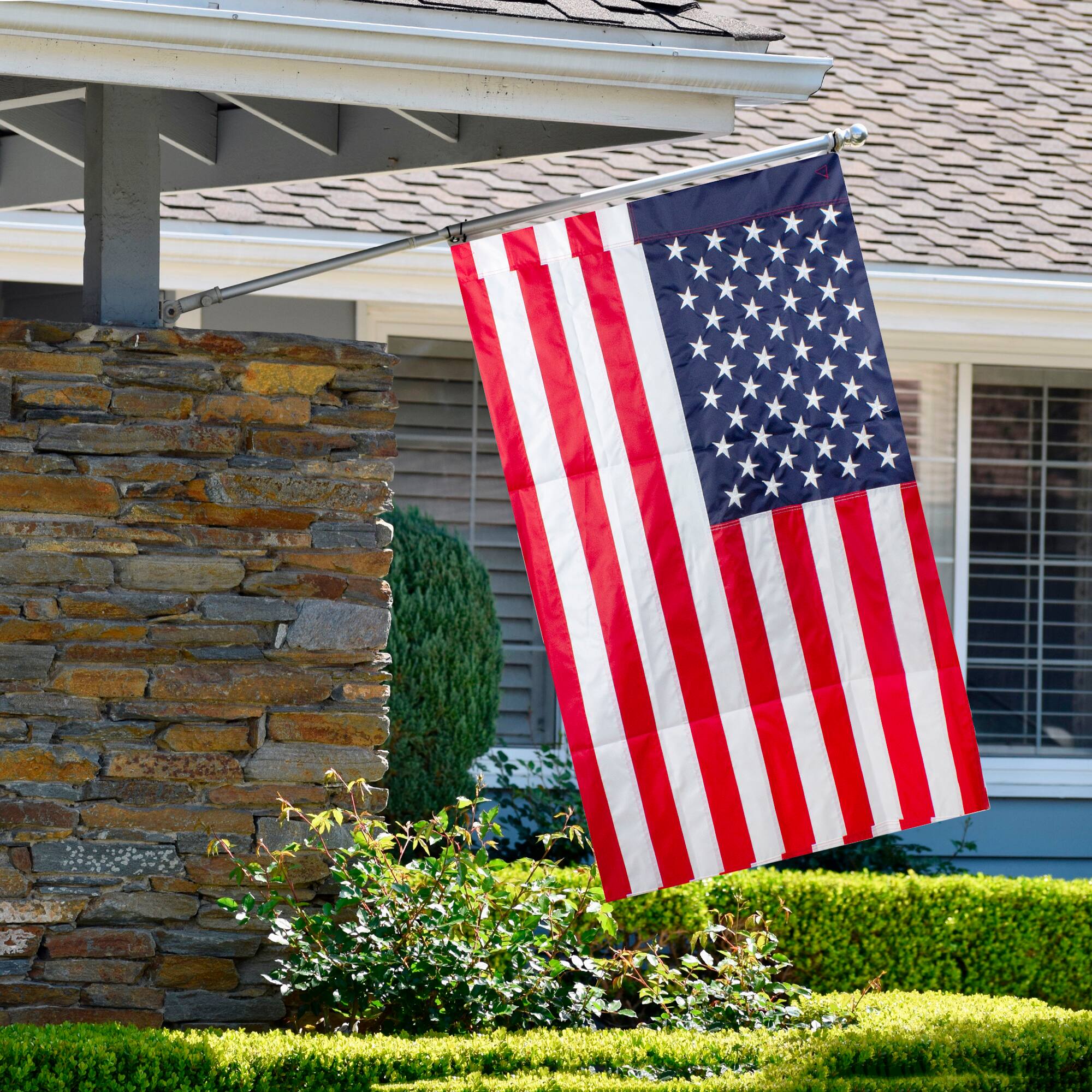 Patriotic Americana Embroidered Outdoor House Flag, 28" x 40"