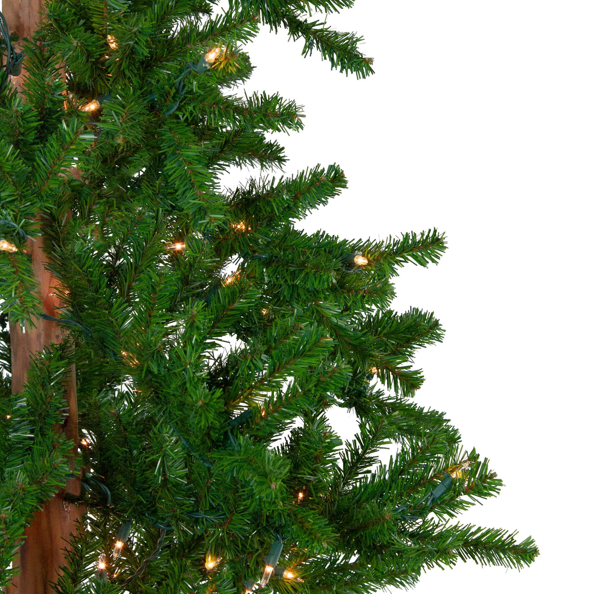 Pre-Lit Slim Alpine Artificial Christmas Tree Set, Clear Lights