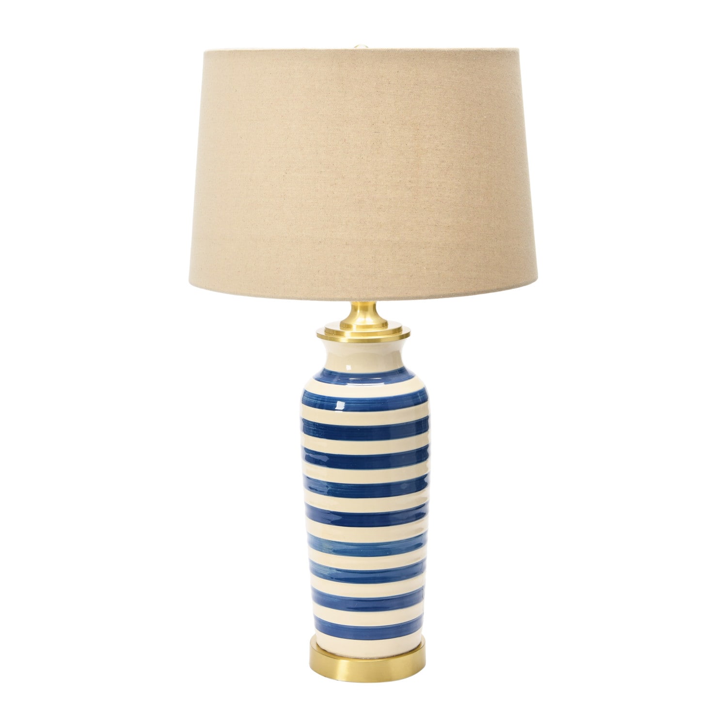 2ft. Striped Ceramic &#x26; Metal Desk Lamp