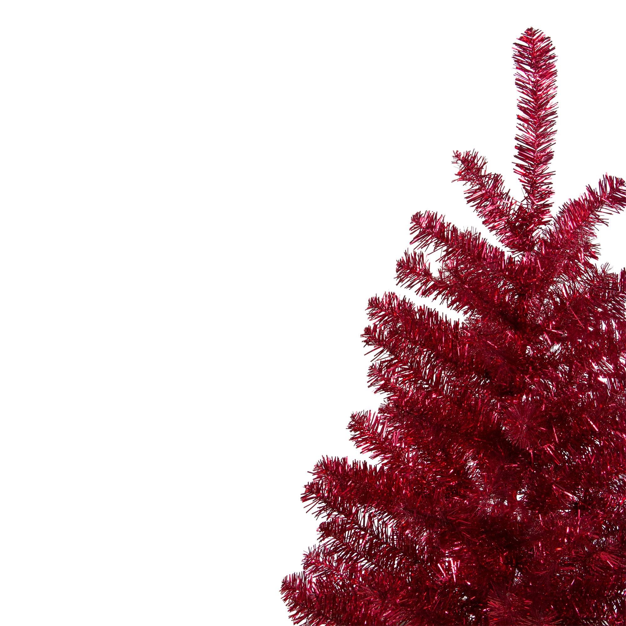 3ft. Unlit Metallic Crimson Tinsel Artificial Christmas Tree