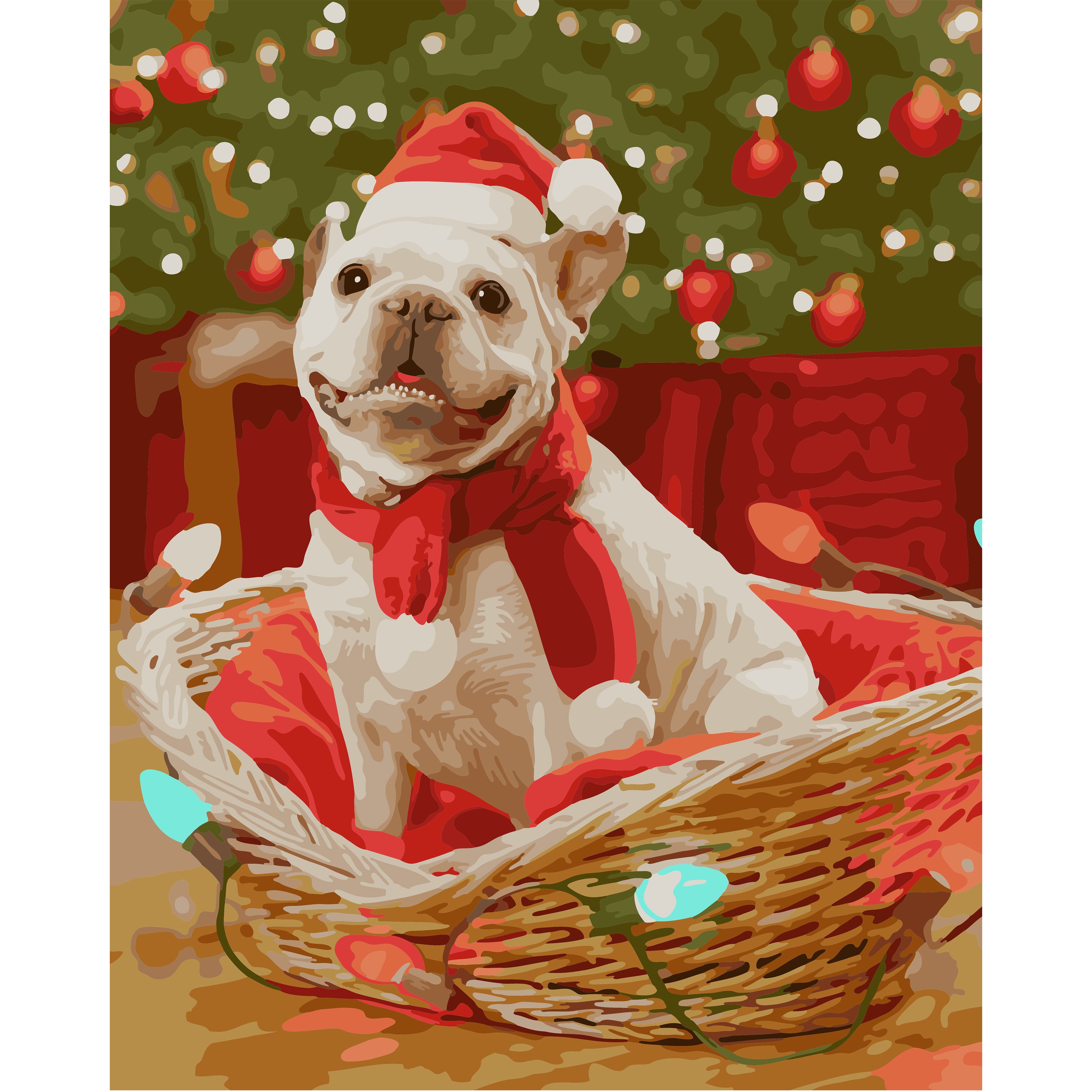 Christmas Basket Puppy Paint by Number Kit by Artist&#x27;s Loft&#xAE;