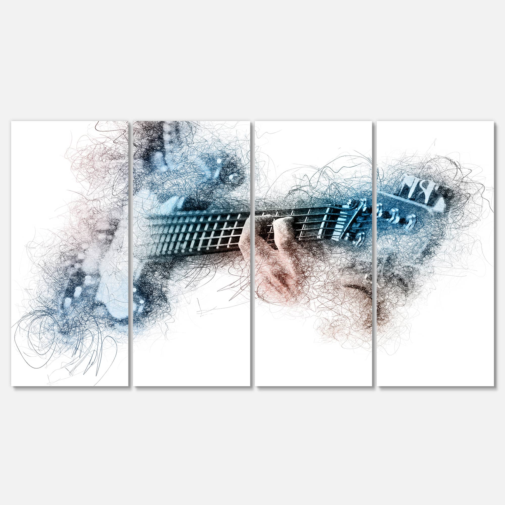 Designart - Man Playing A Guitar Watercolor