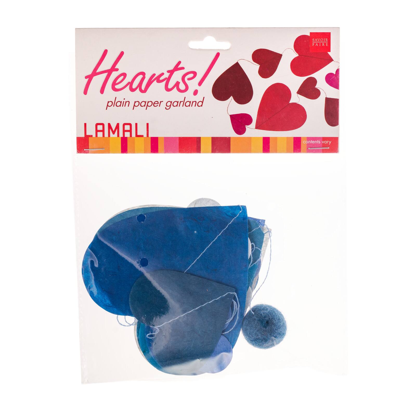Lama Li 5ft. Blue & White Heart Garlands, 5ct.