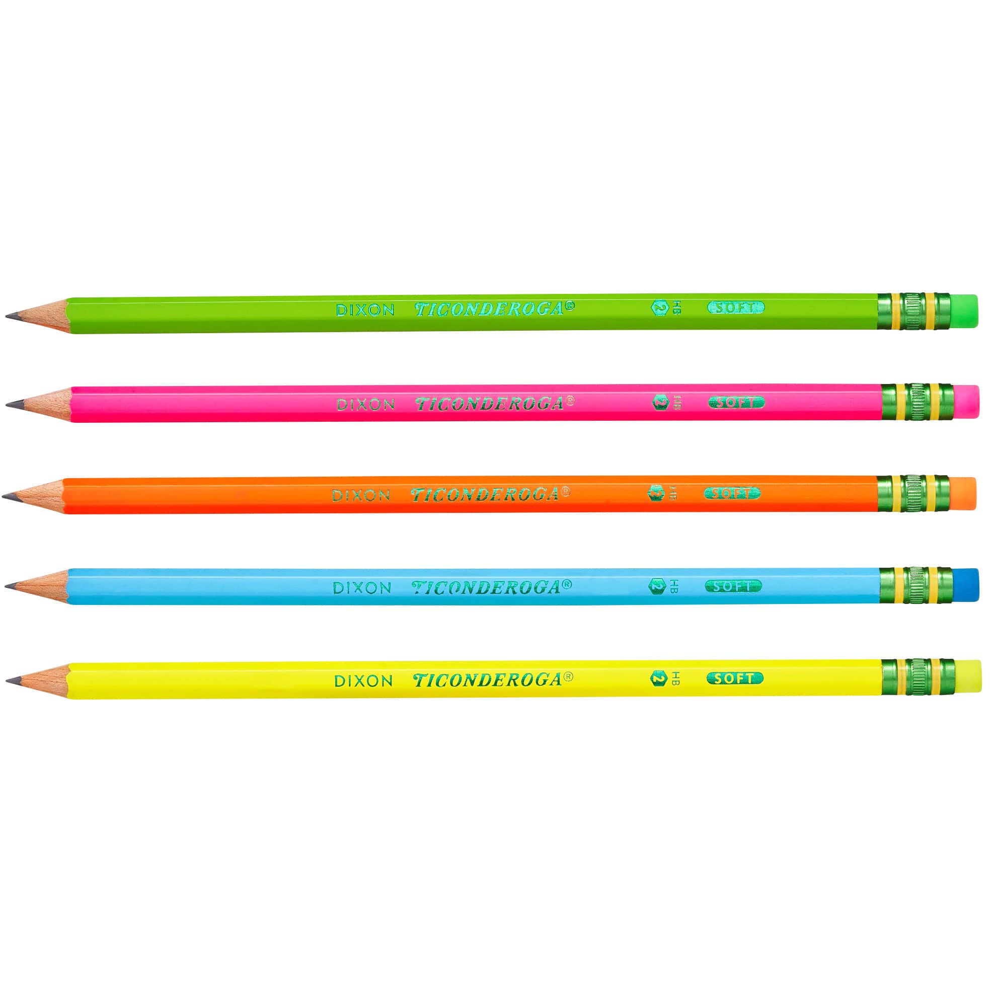 Ticonderoga&#xAE; No.2 HB Neon Wood-Cased Pencil Set
