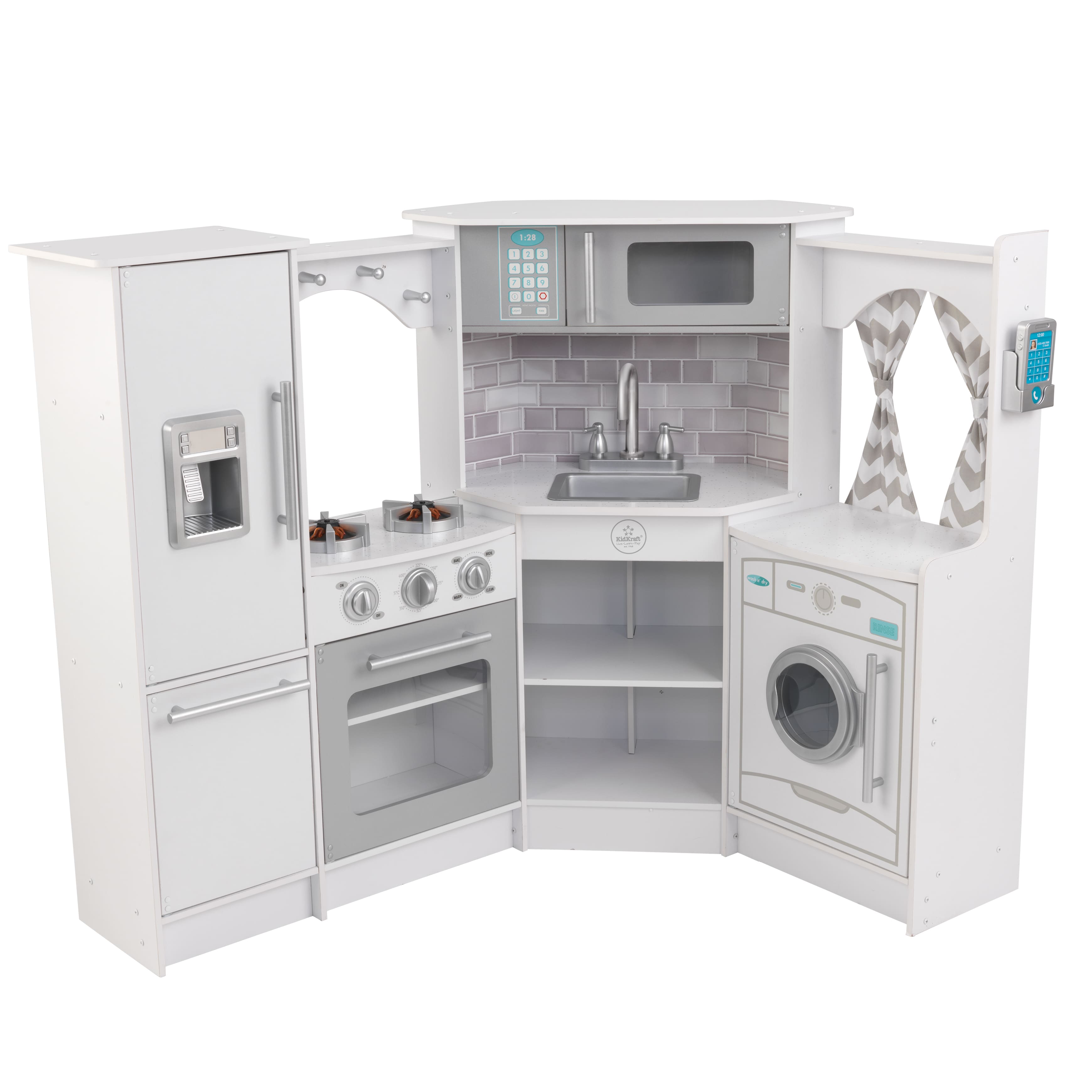 Kidkraft Ultimate Corner Play Kitchen with Lights Sounds White