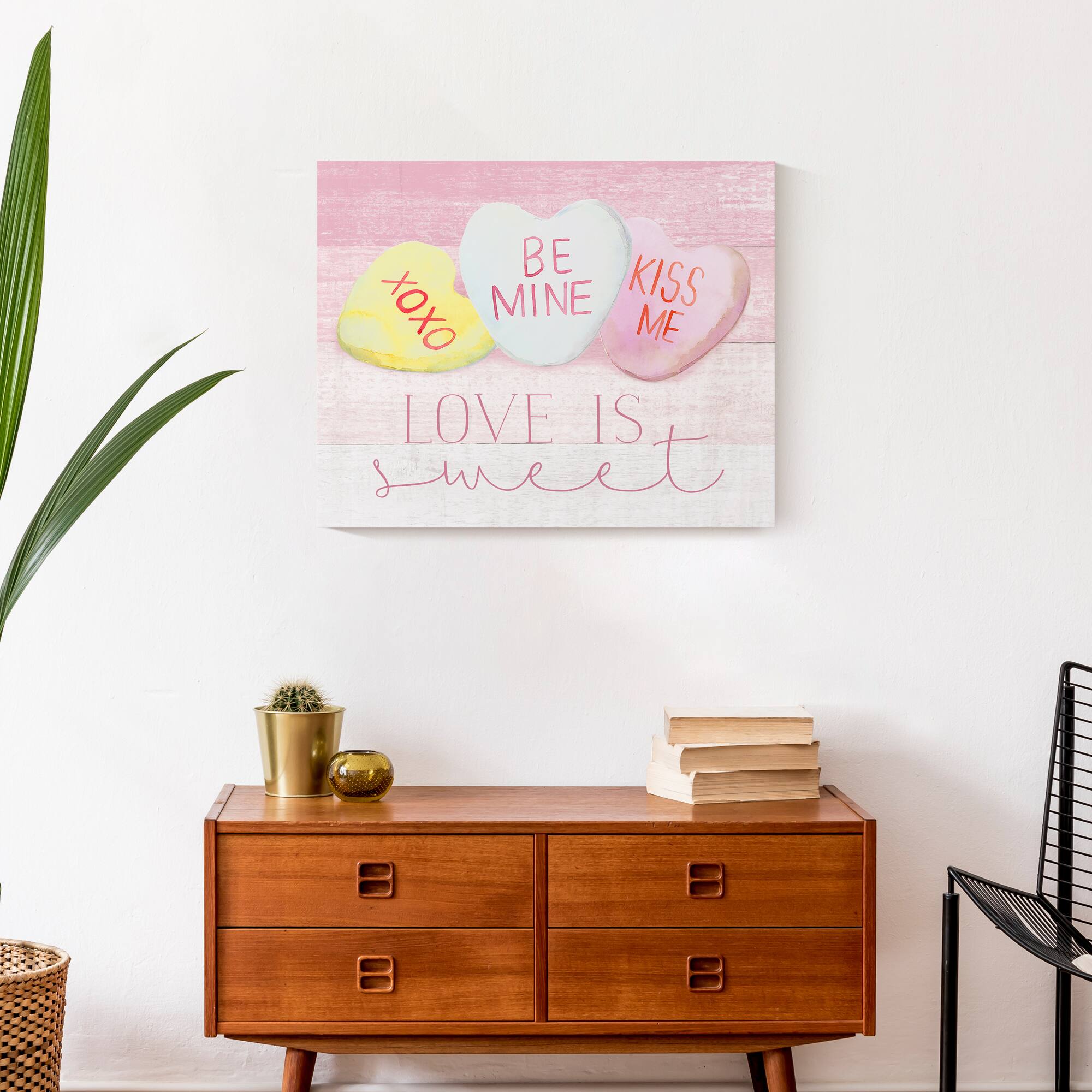 Love Is Sweet Candy Hearts Canvas Wall Art