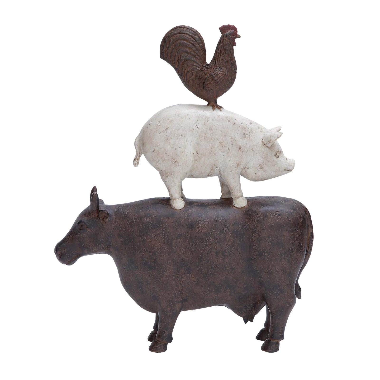 14&#x22; Brown Farmhouse Animal Sculpture