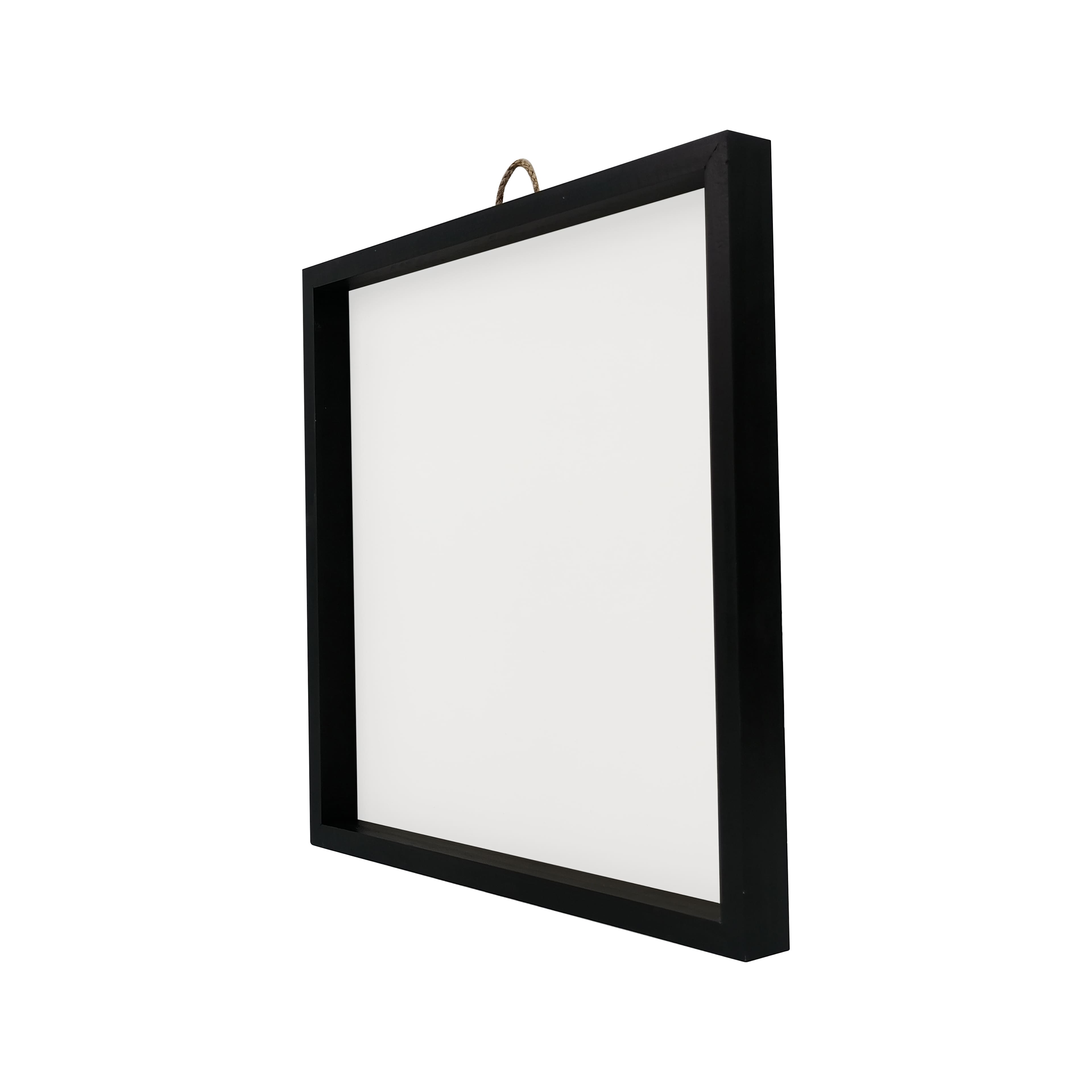 12&#x22; x 12&#x22; White Plaque with Black Wood Frame by Make Market&#xAE;