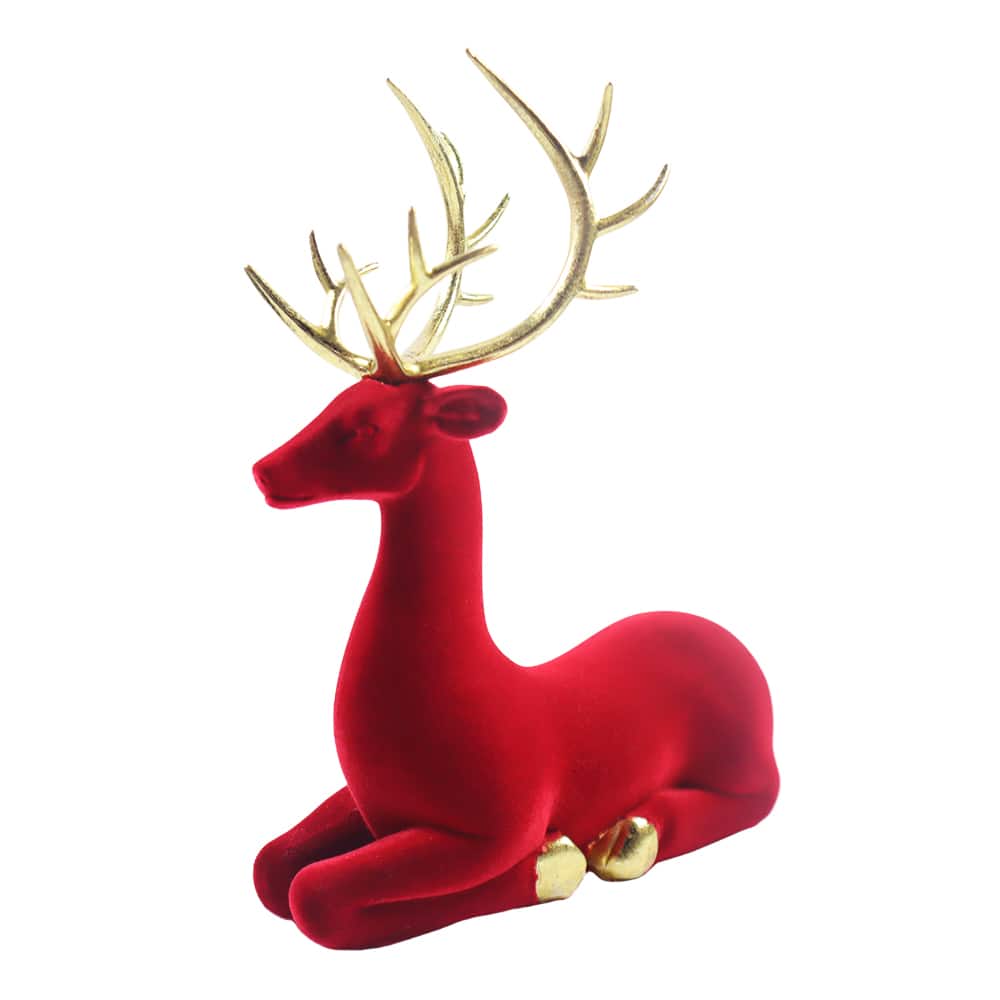 Flocked Sitting Reindeer Tabletop Décor by Ashland®