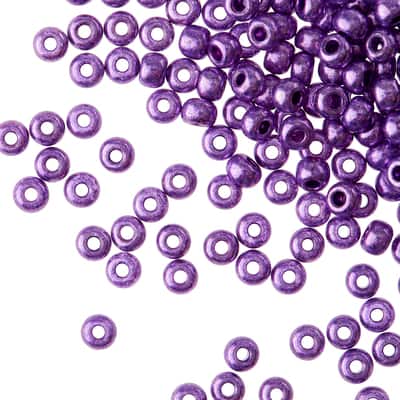Dazzle-It!™ 6/0 Metallic Czech Glass Seed Beads, Purple
