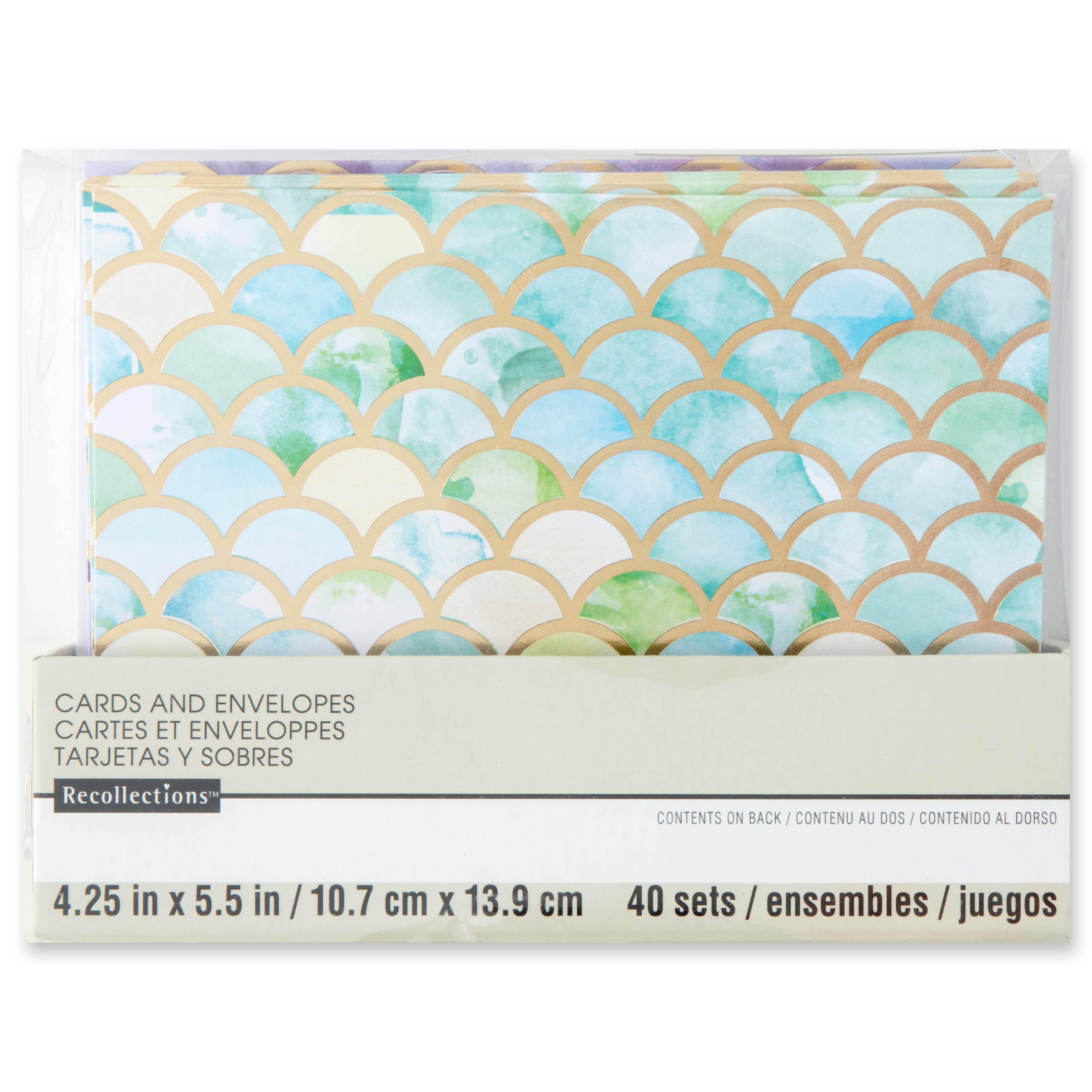 12 Packs: 40 ct. (480 total) Mermaid Coast Cards &#x26; Envelopes by Recollections&#x2122;, 4.25&#x22; x 5.5&#x22;