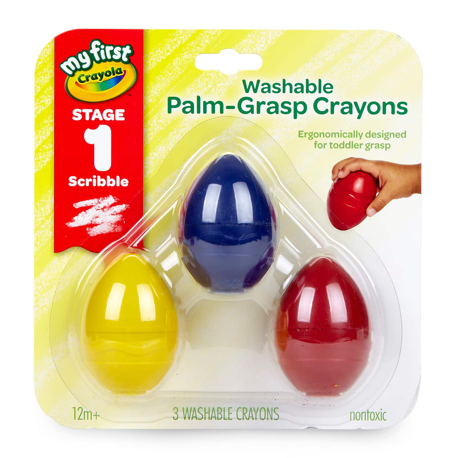 3 Packs: 3 ct. (9) My First Crayola® Washable Palm-Grasp Crayons