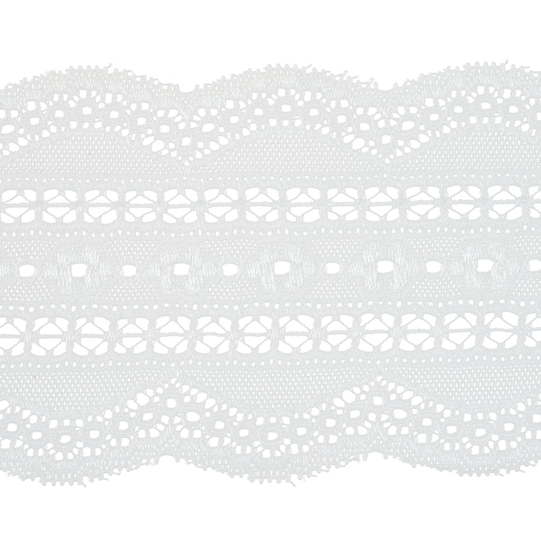 3.7&#x22; White Chrochet Lace Trim by Celebrate It&#xAE;
