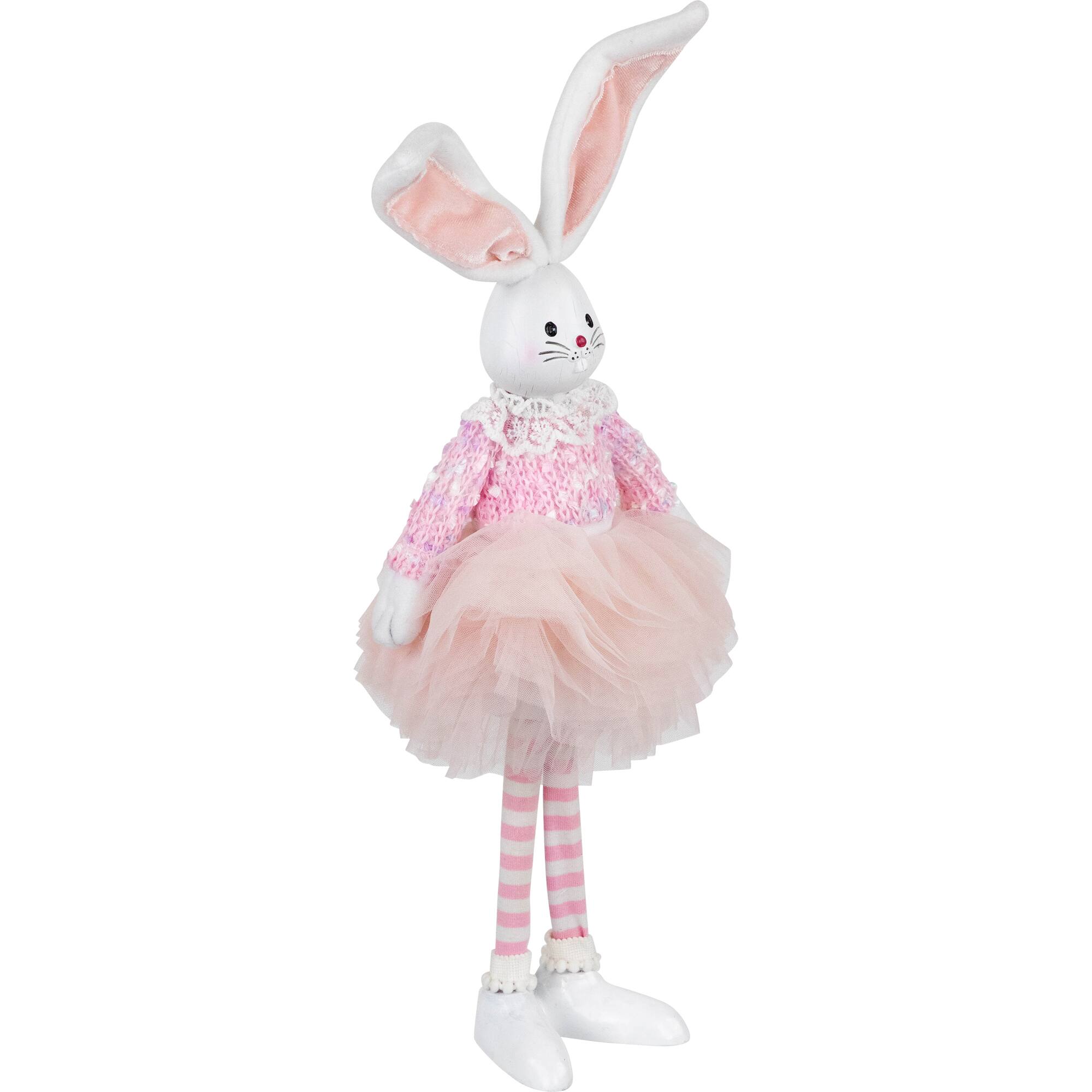 15&#x22; Pink Ballerina Bunny Standing Easter Figure