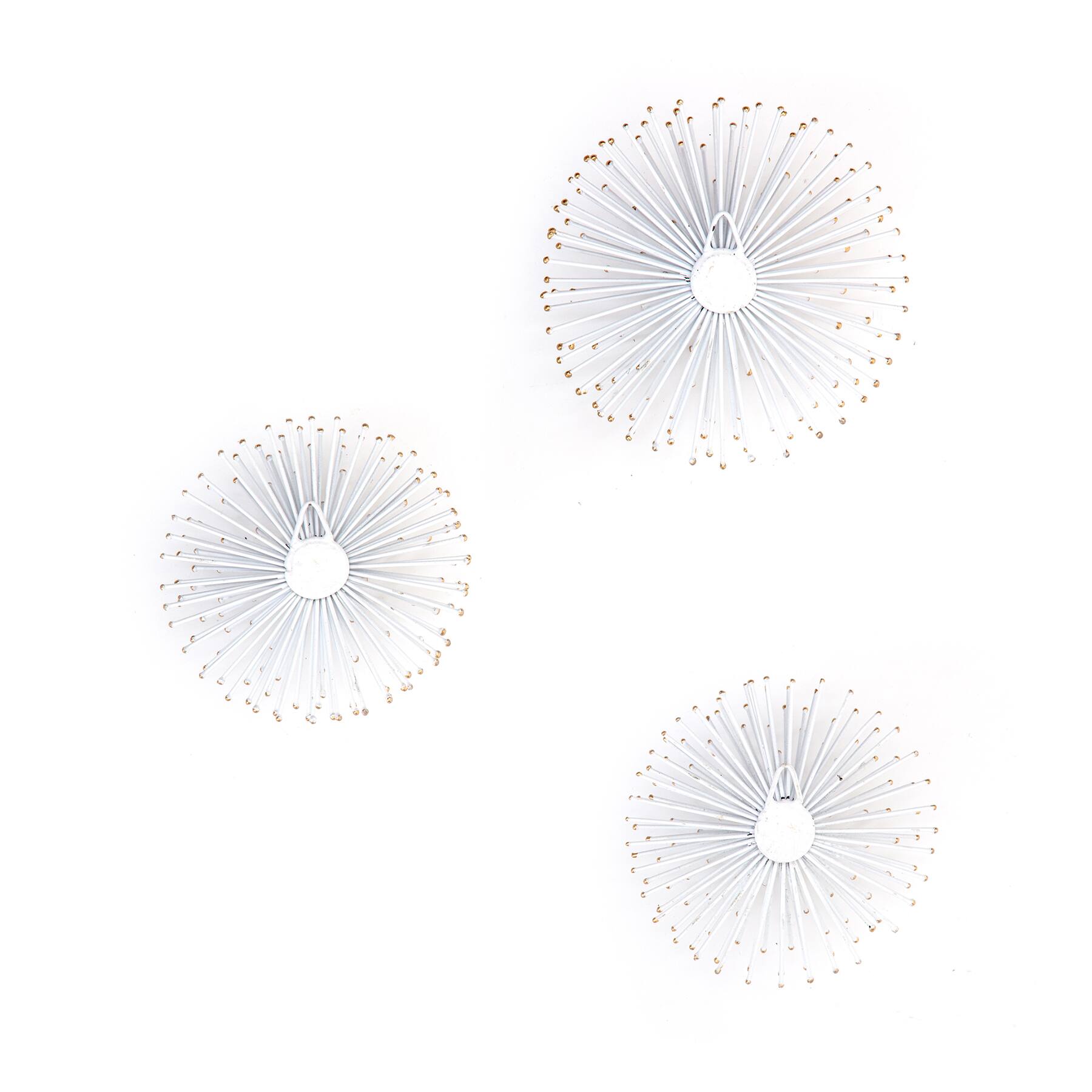 Habitat Decor White &#x26; Gold Starburst Metal Wall Art Set 