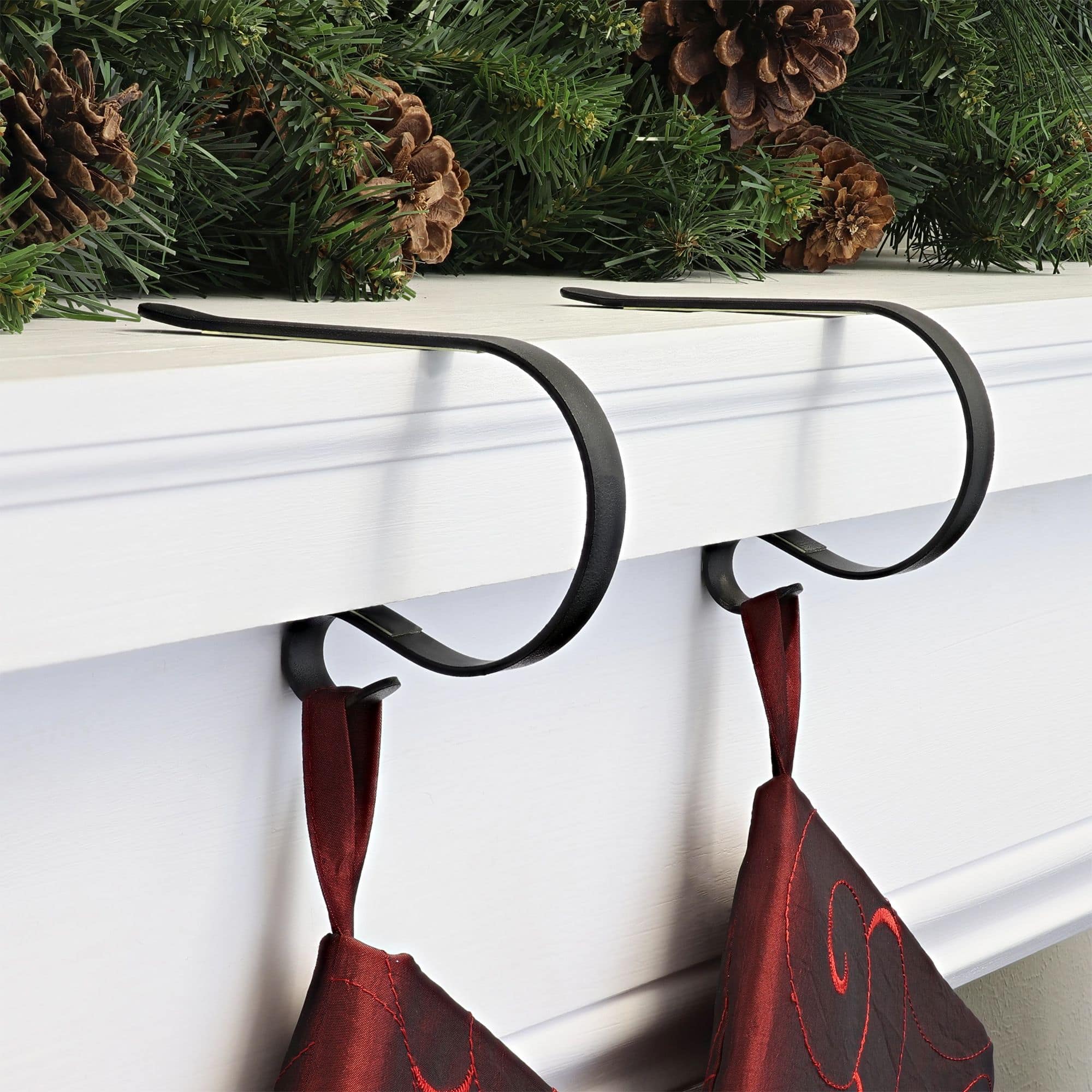 Original MantleClip&#xAE; Matte Black Stocking Holders, 2ct.