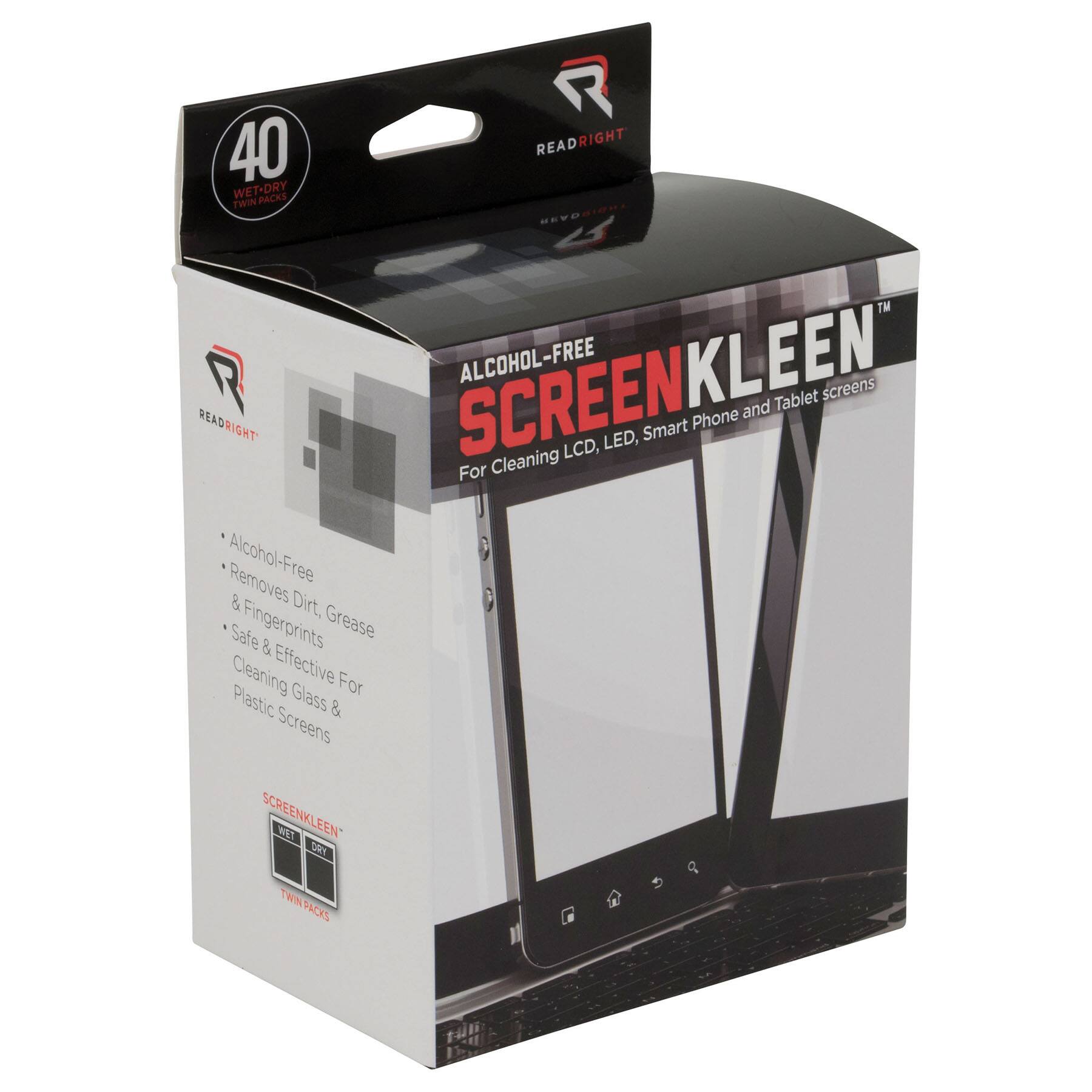 Read Right&#xAE; Screen Kleen&#x2122; 40 Pack Cleaning Wipes