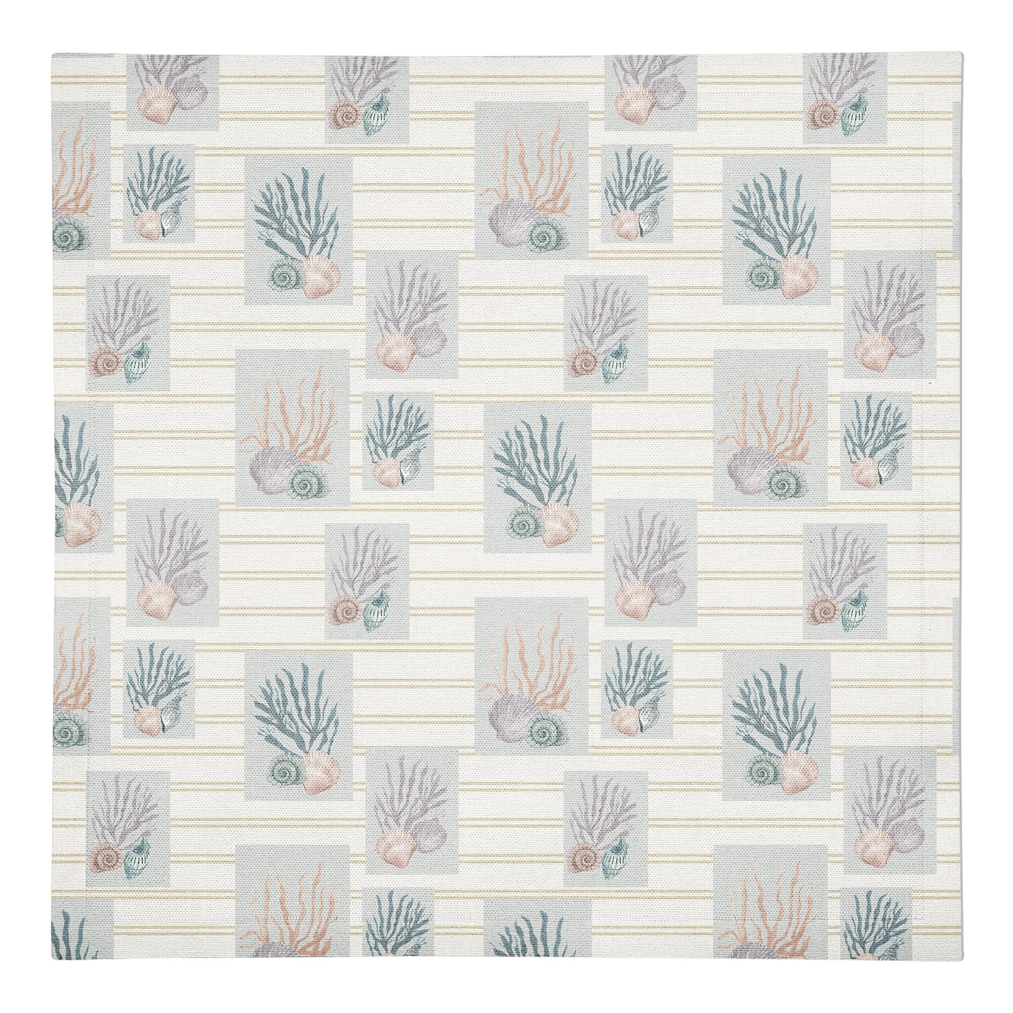 Shell Panels on Stripes Cotton Twill Napkin