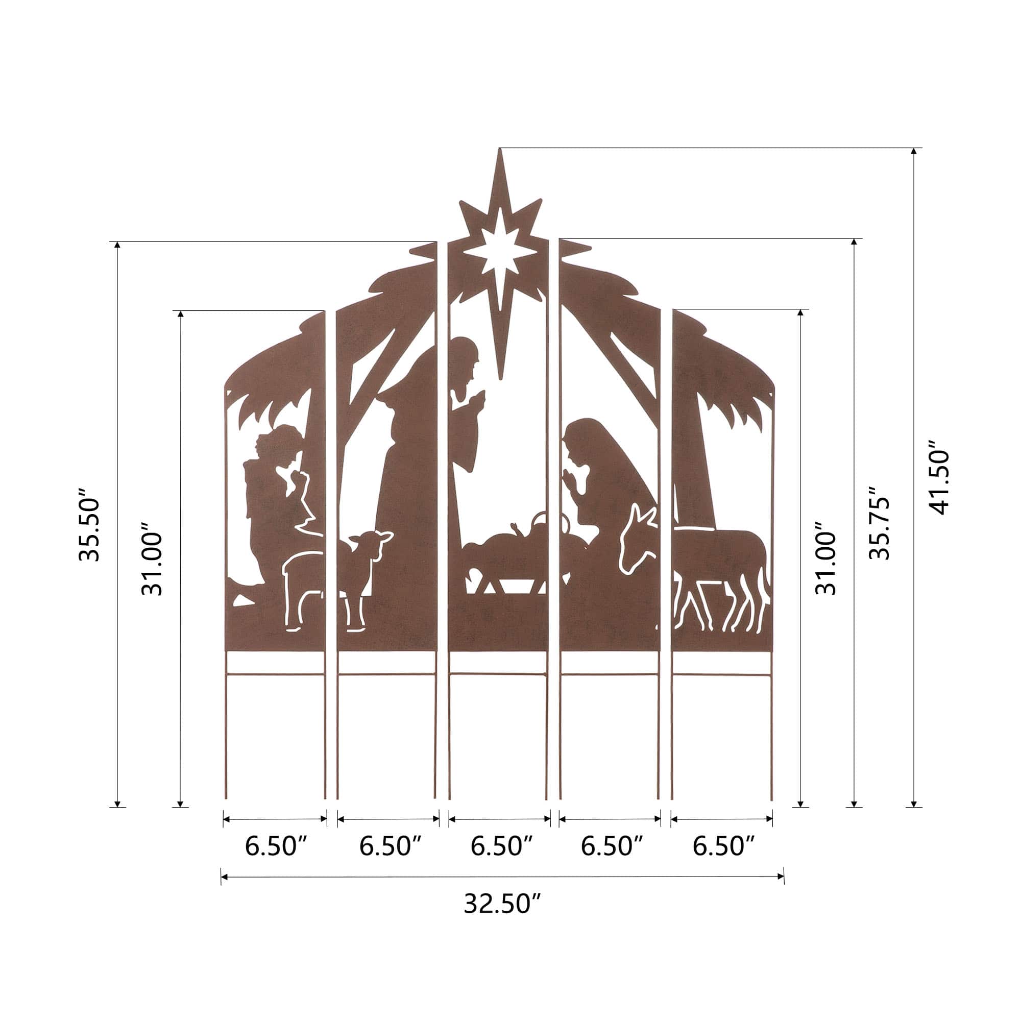 Glitzhome&#xAE; 41.5&#x27;&#x27; Metal Nativity Combo Yardstake