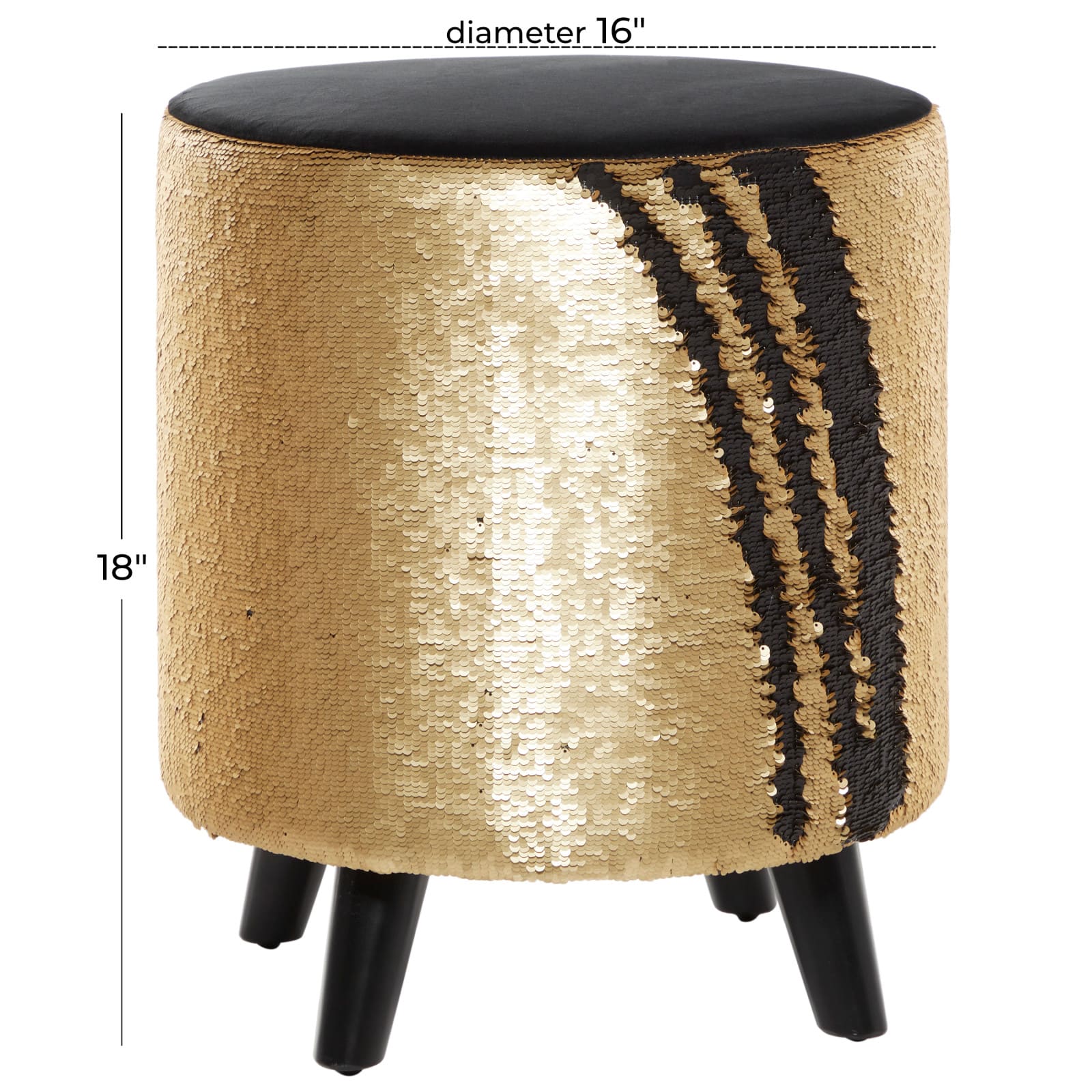 18&#x22; Sequin Contemporary Stool