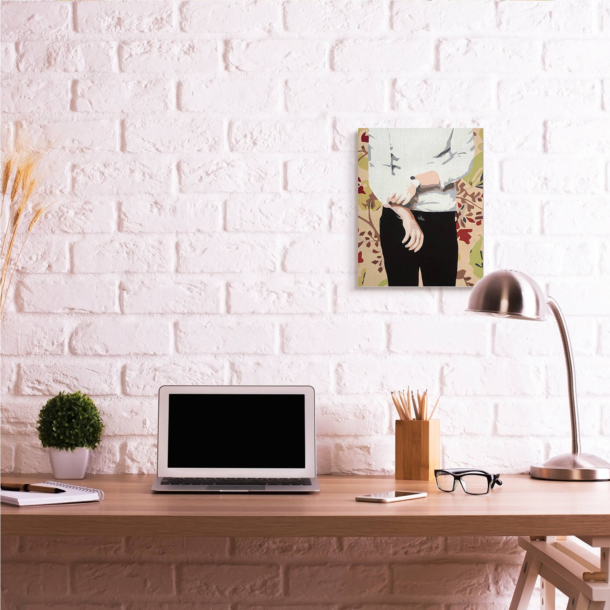 Stupell Industries Glam Man Rolling Up Sleeve over Floral Pattern Canvas Wall Art