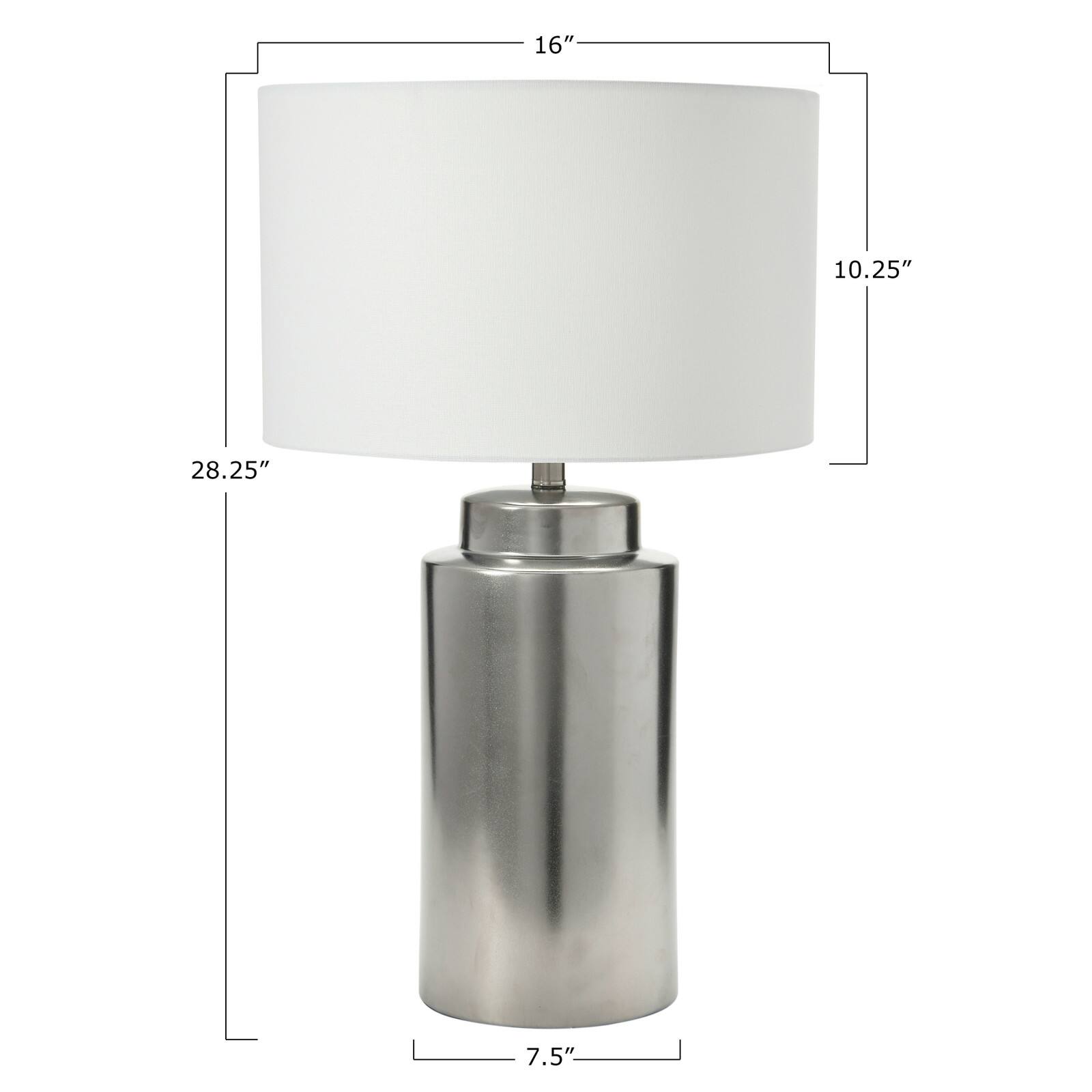 Hello Honey® 28" Silver Metallic Stoneware Table Lamp