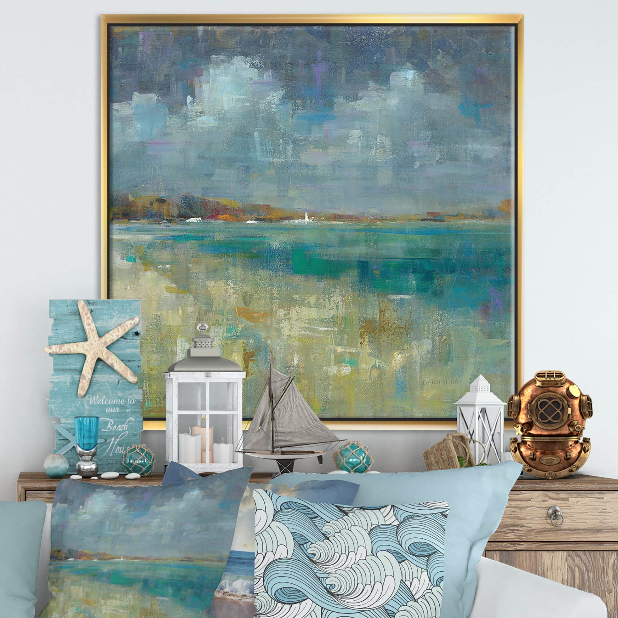 Designart Sky & Sea Nautical & Coastal Framed Canvas