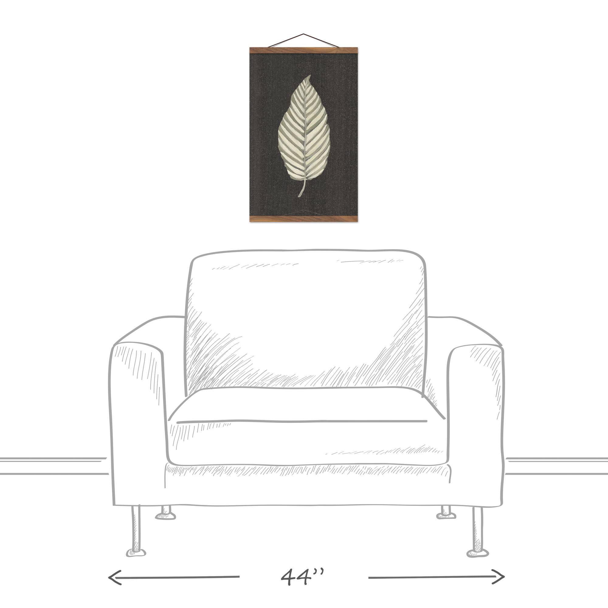 Cream Leaf Teak Hanging Canvas