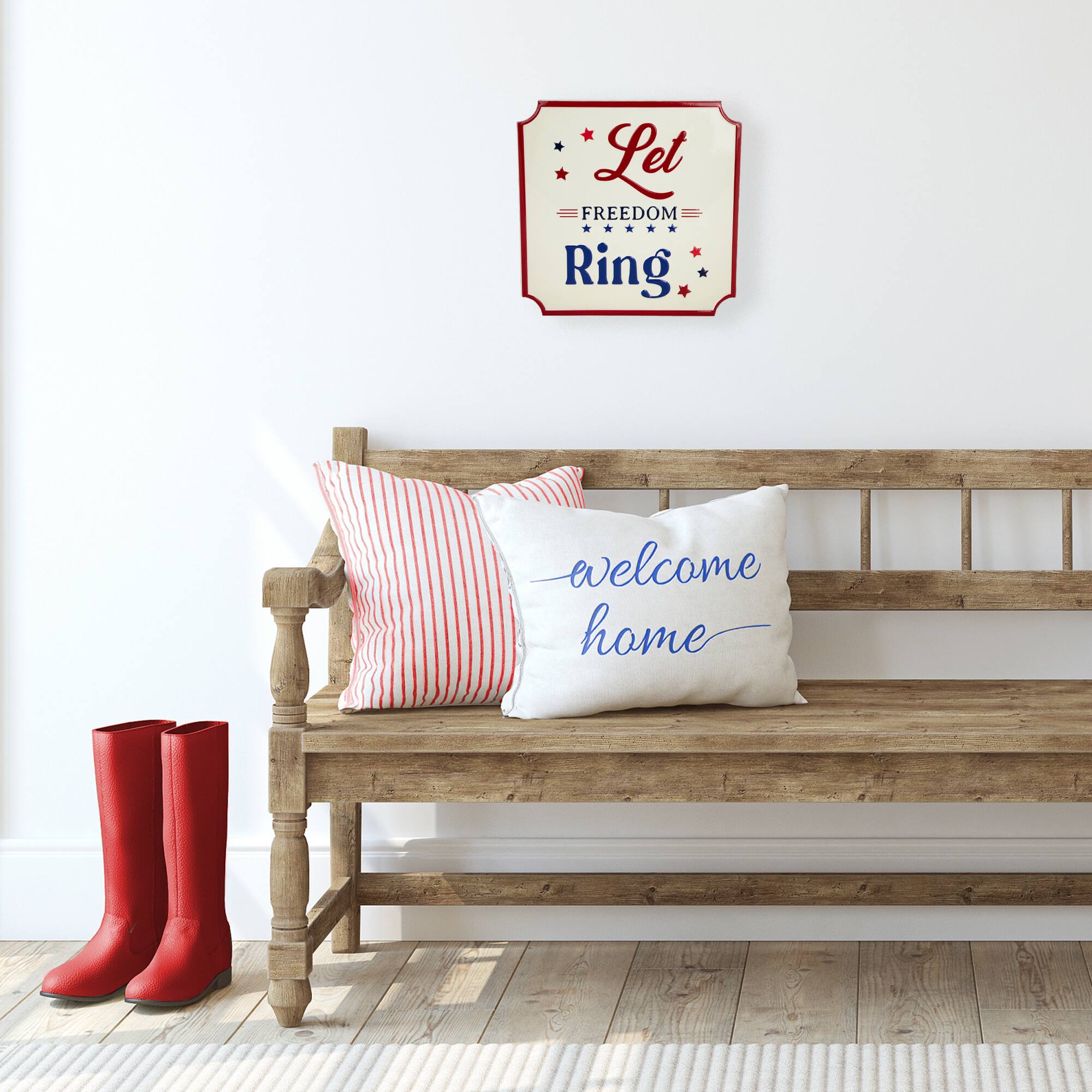 11.75" Let Freedom Ring Americana Metal Wall Sign