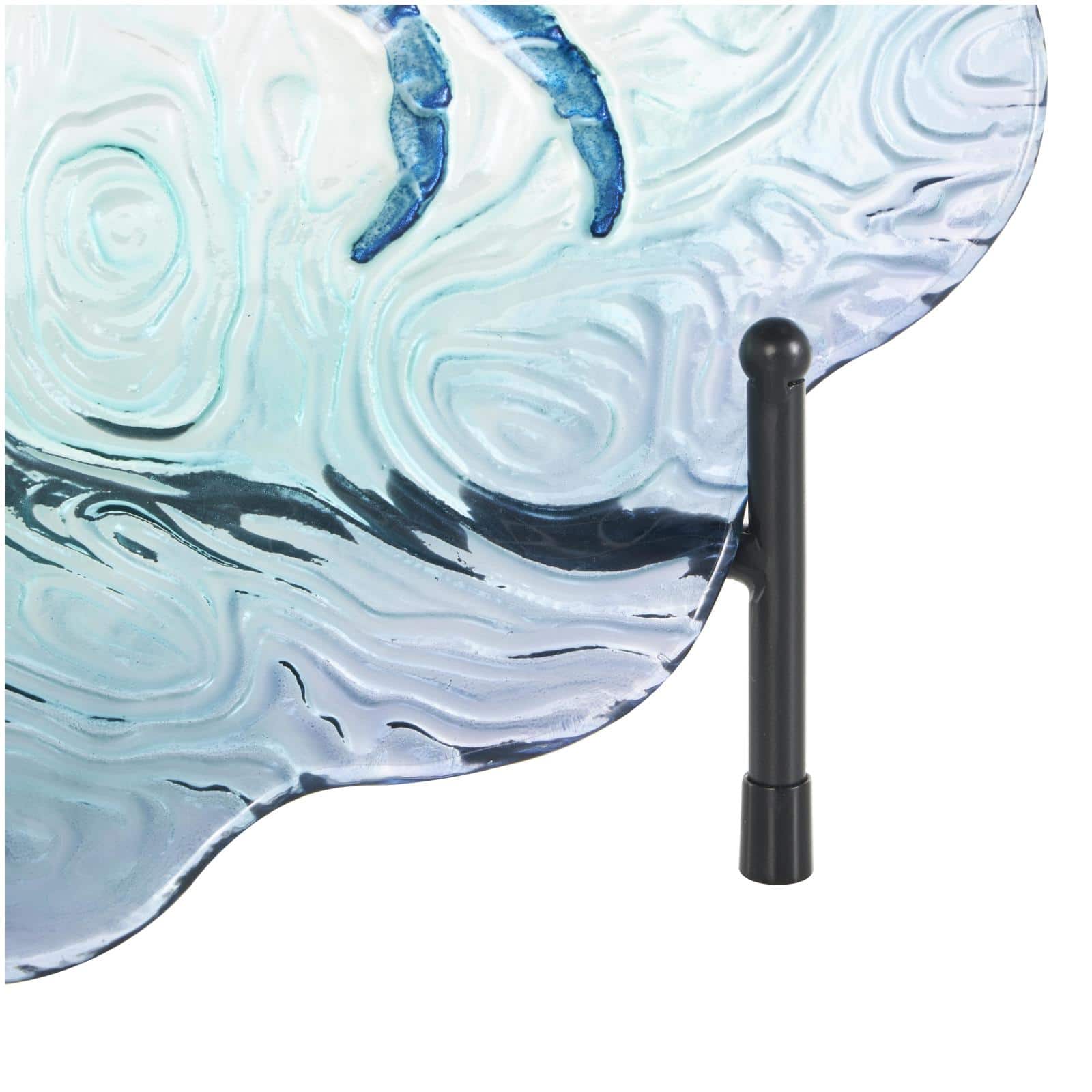 18" Blue Ombre Crab Glass Charger with Wavy Edge