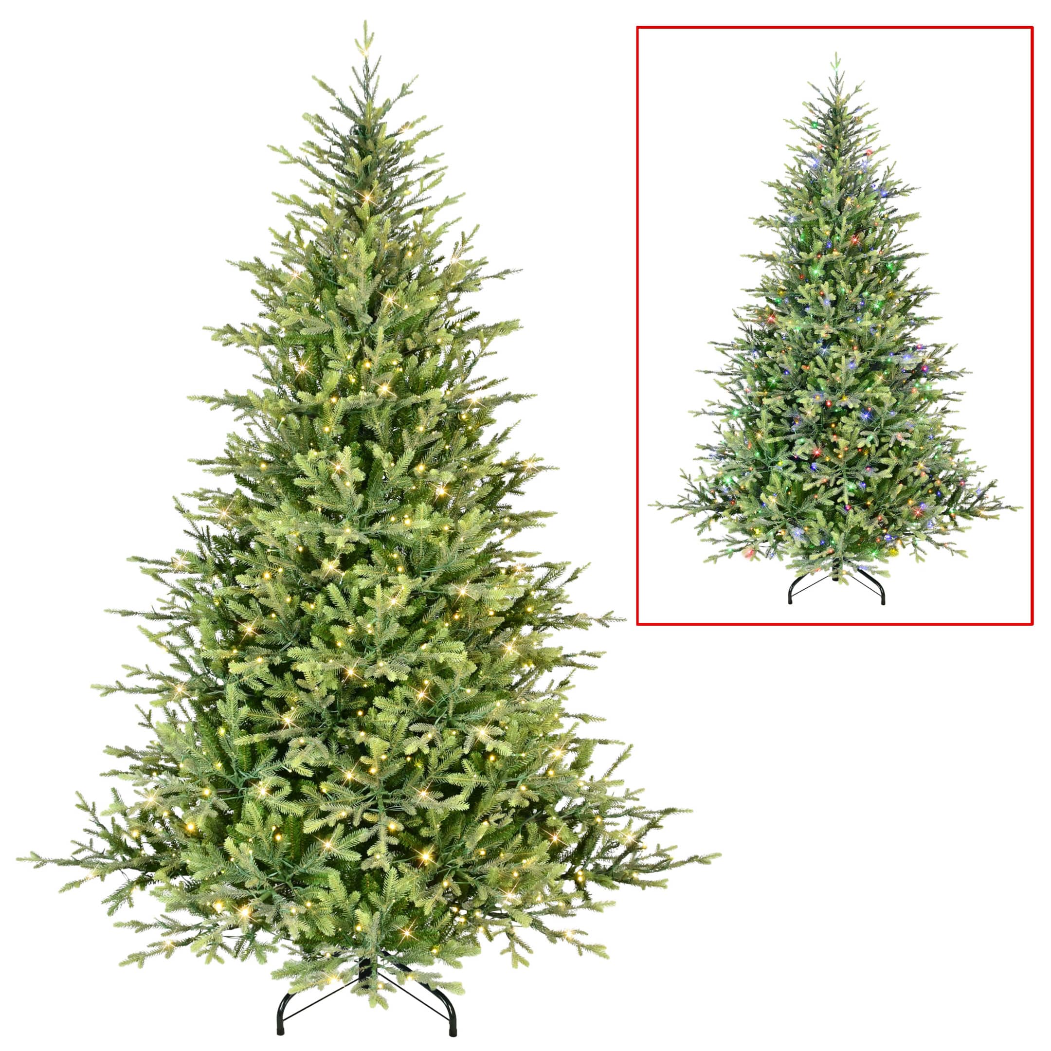7.5ft. Pre-Lit Miracle Shape&#x2122; Alberta Spruce Artificial Christmas Tree, Dual-Color LED Lights