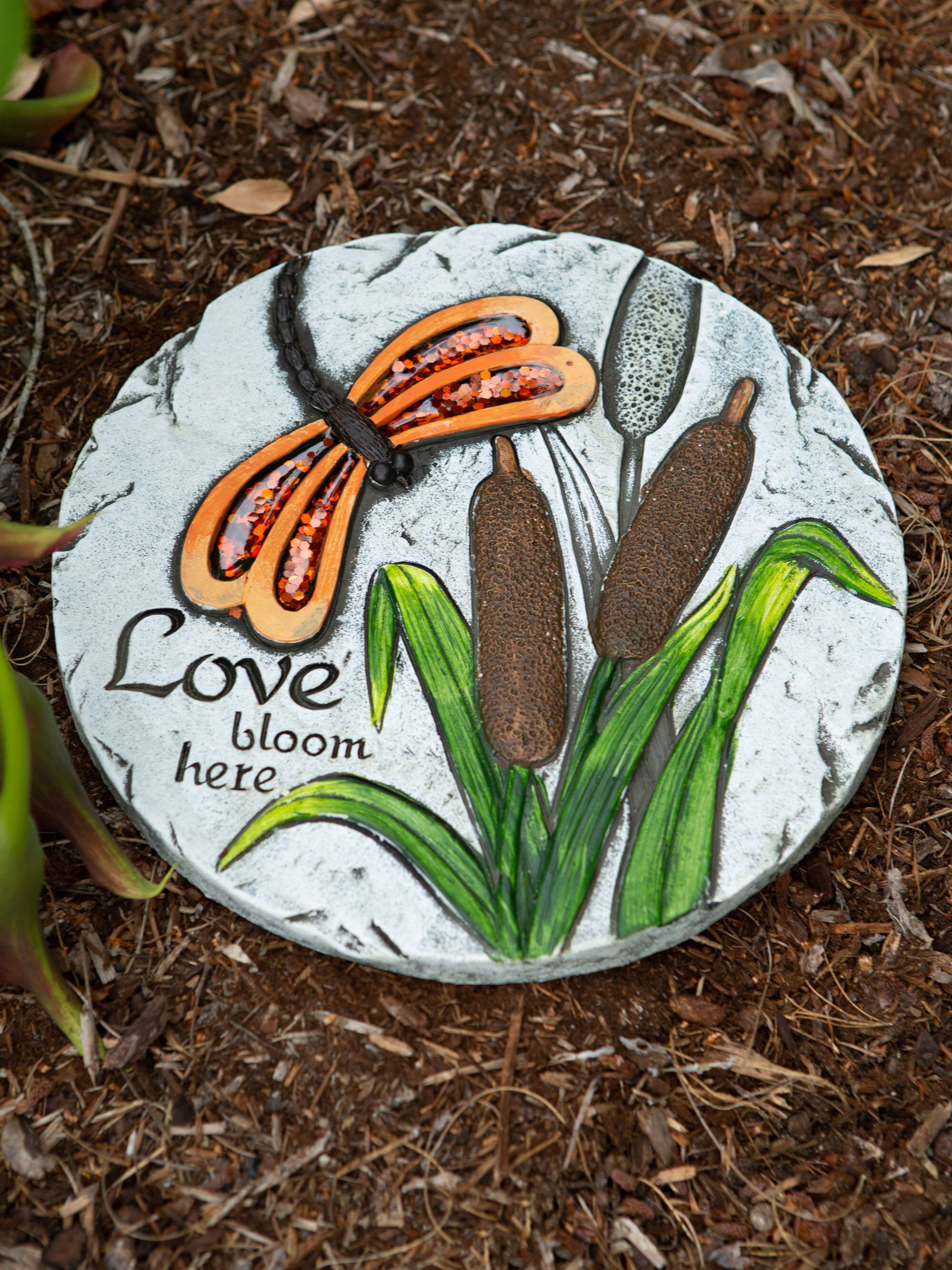 10&#x22; Love Bloom Here Stepping Stone