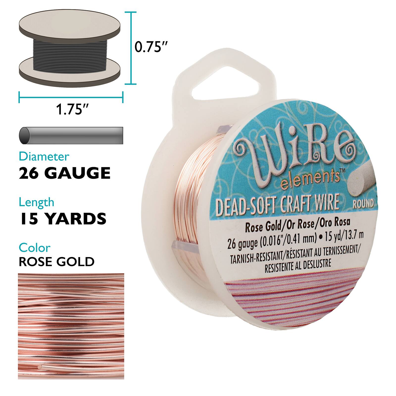 The Beadsmith&#xAE; Wire Elements&#x2122; 26 Gauge Tarnish Resistant Soft Temper Wire, 15yd.