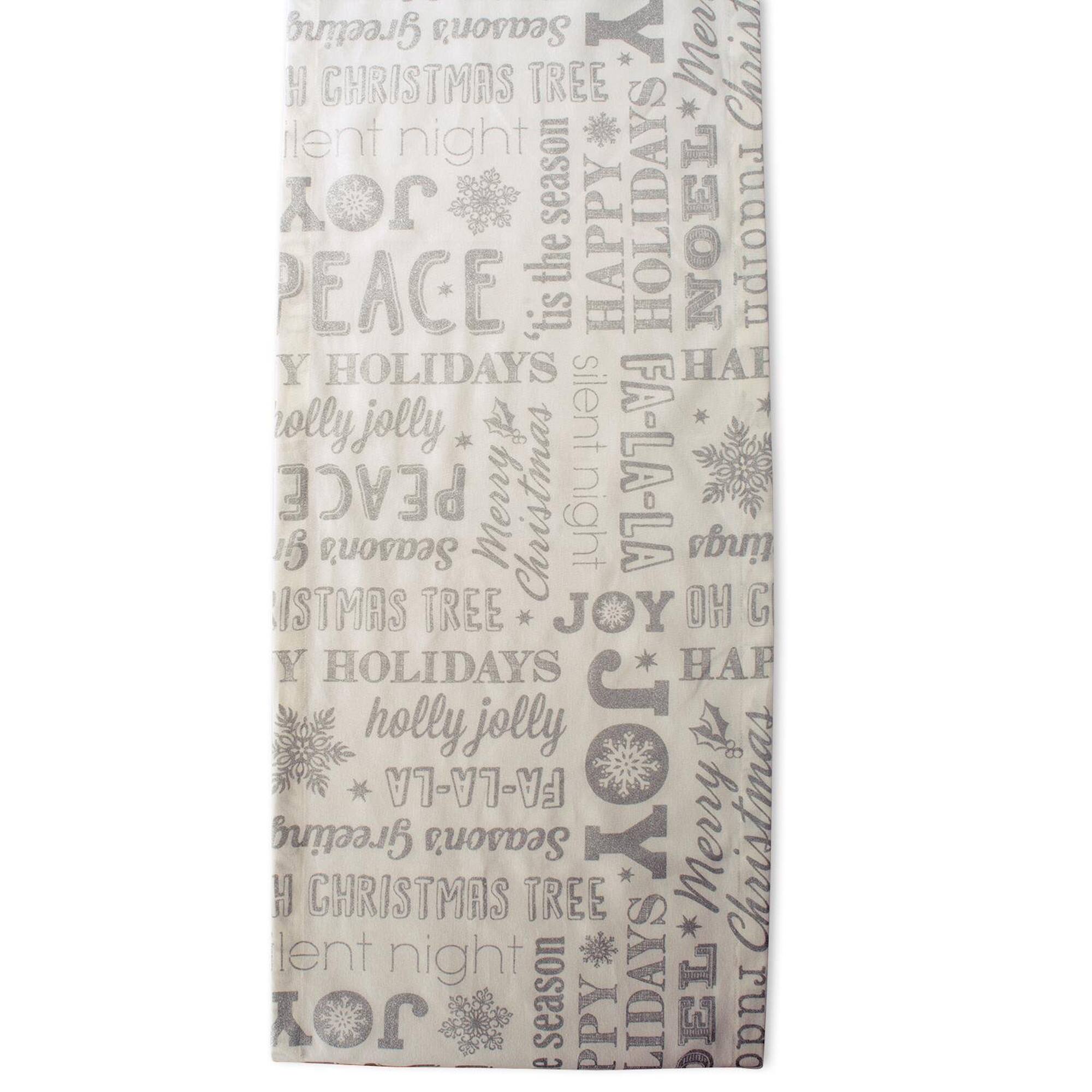 DII&#xAE; 108&#x22; Silver Christmas Collage Table Runner
