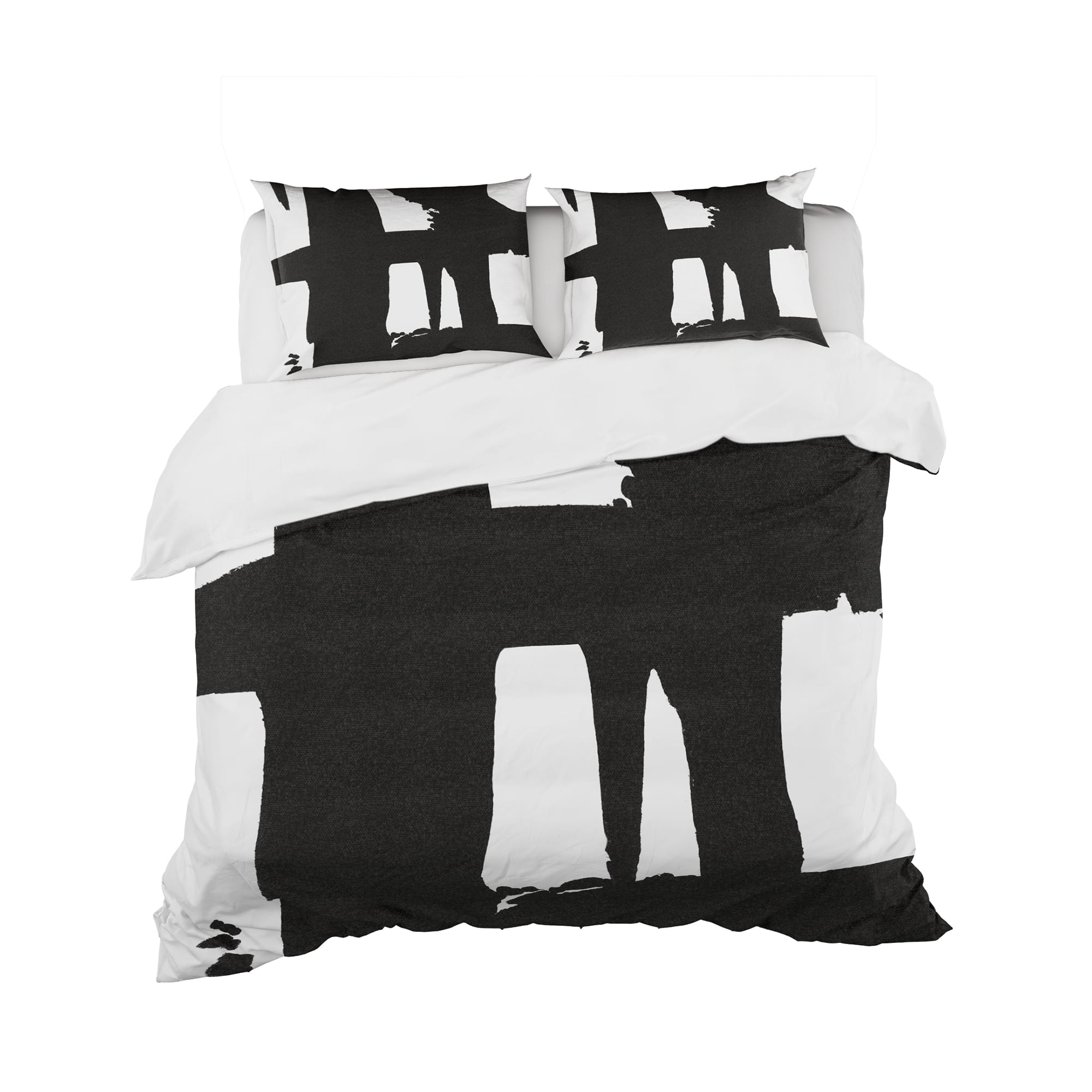 Designart &#x27;Black &#x26; White Crossing Paths II&#x27; Geometric Bedding Set - Duvet Cover &#x26; Shams