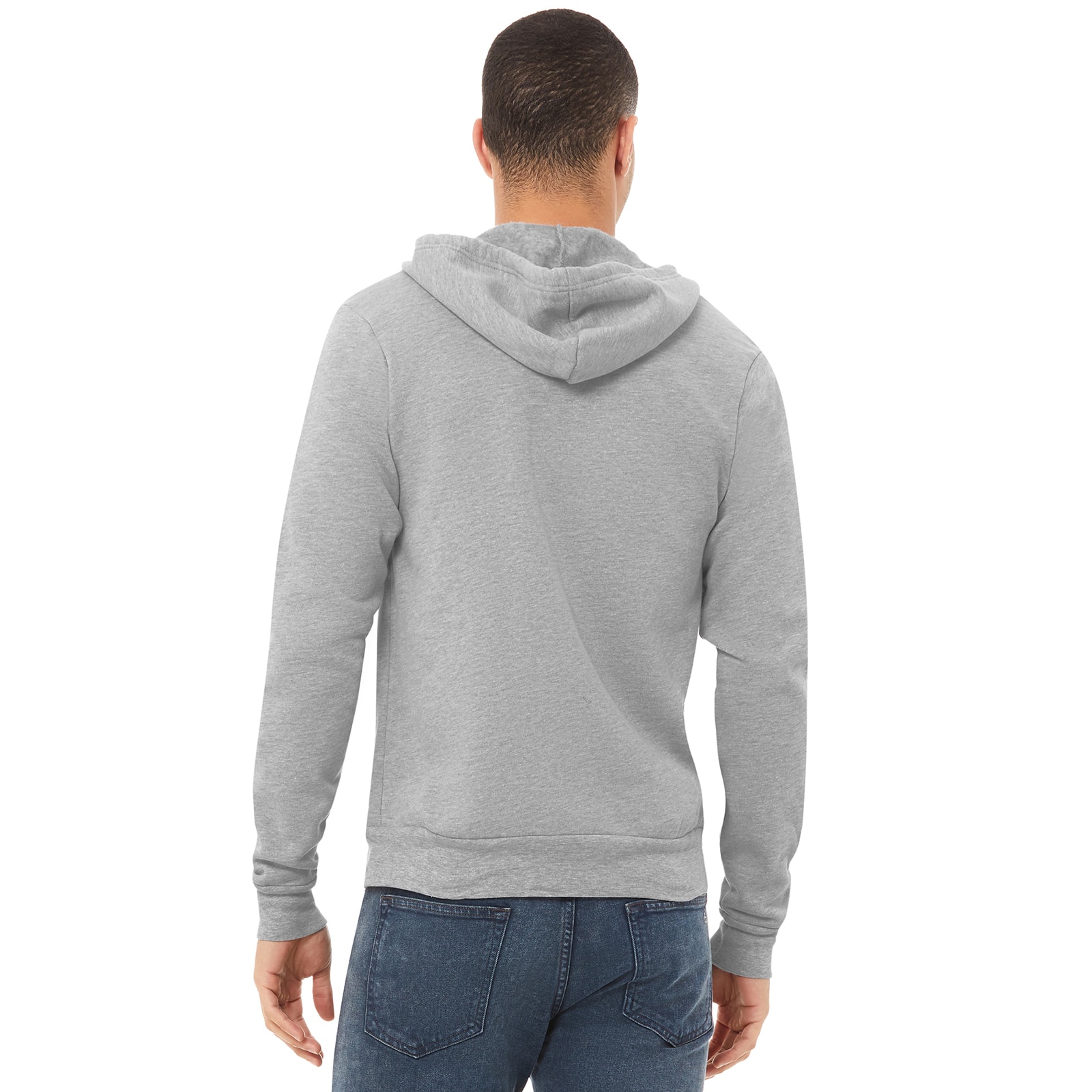 Bella + Canvas 3739 Unisex Poly-Cotton Fleece Full-Zip Hoodie - Heather Stone - S