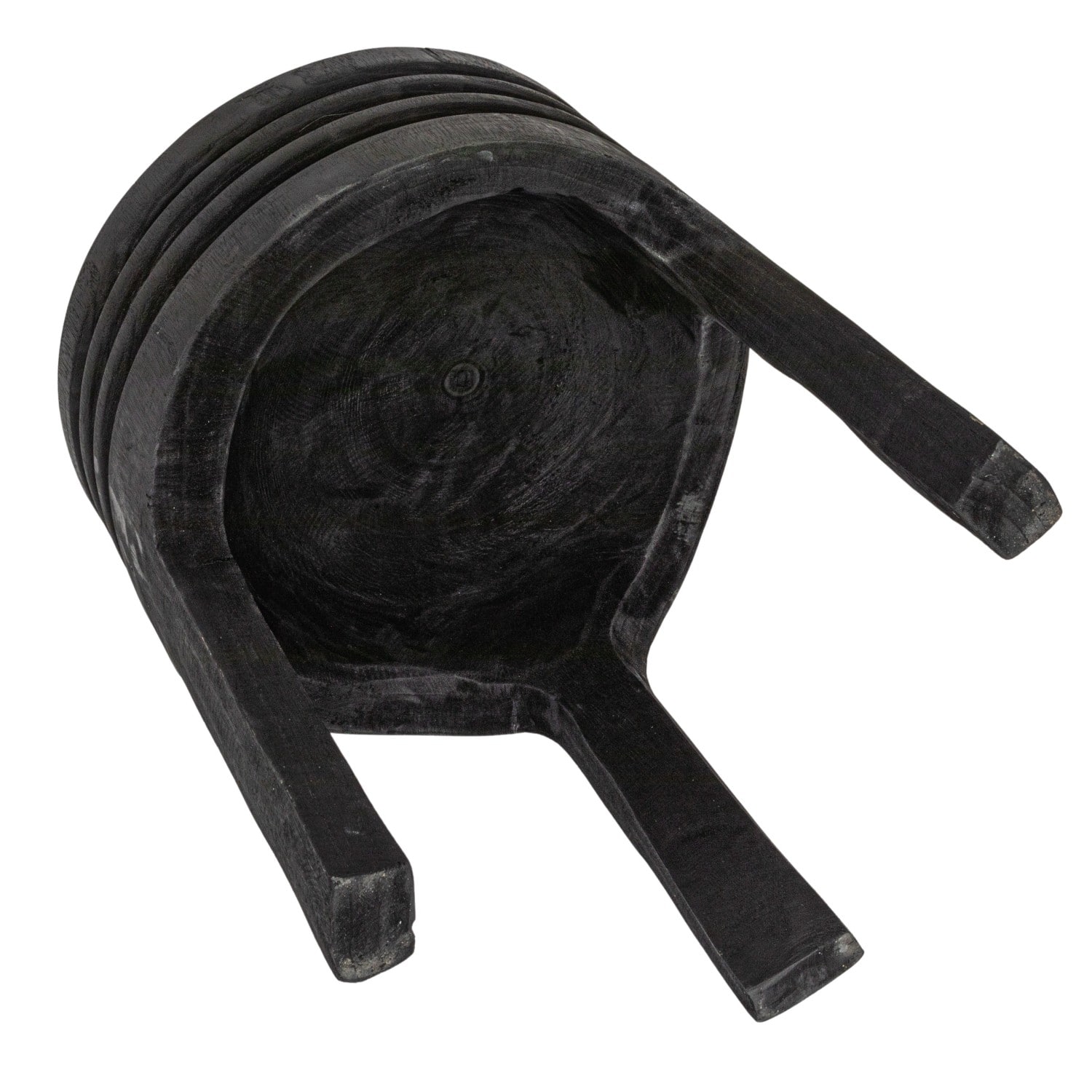 Hello Honey® 15.8" Round Paulownia Wood Carved Stool