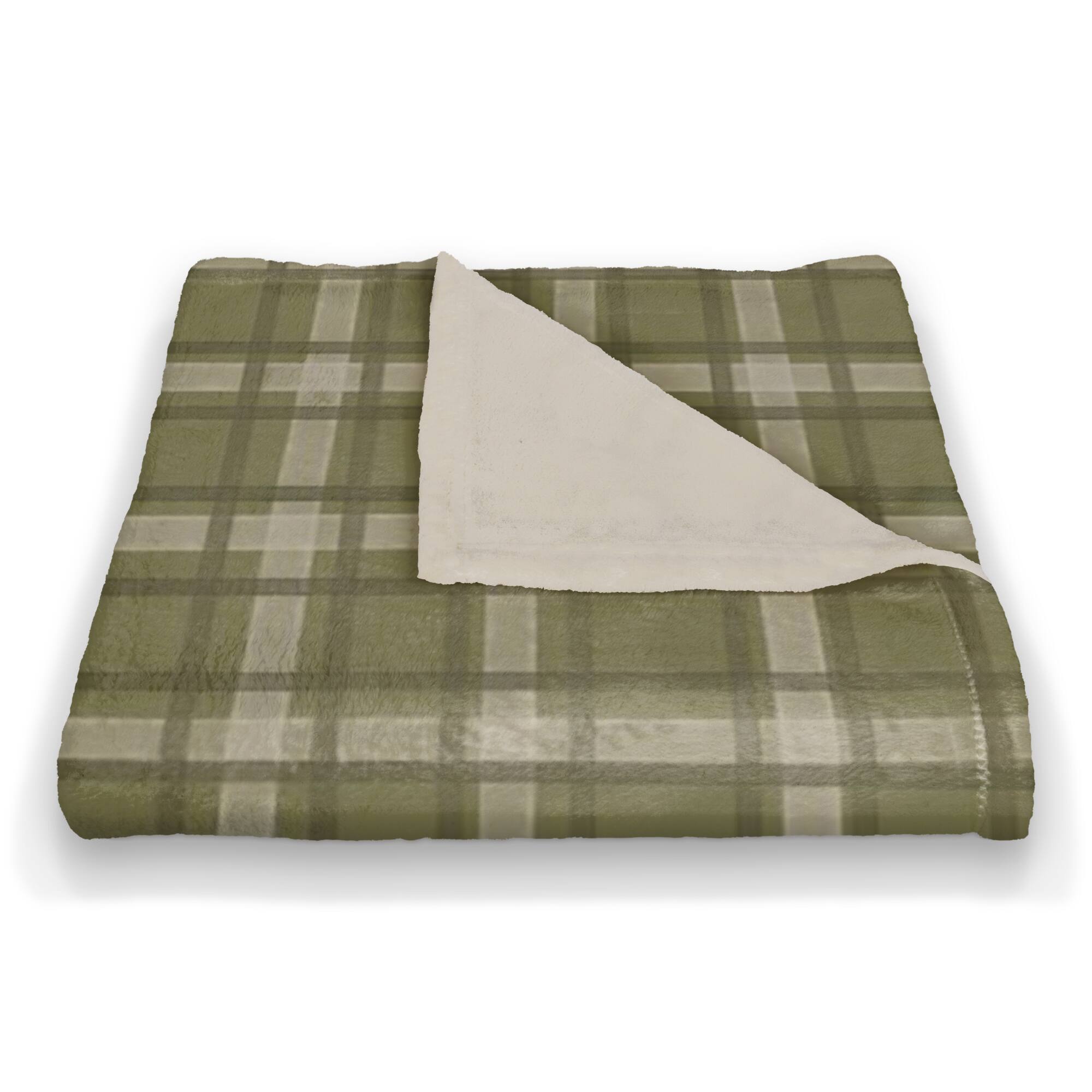 Green Multi Plaid Coral Fleece Blanket