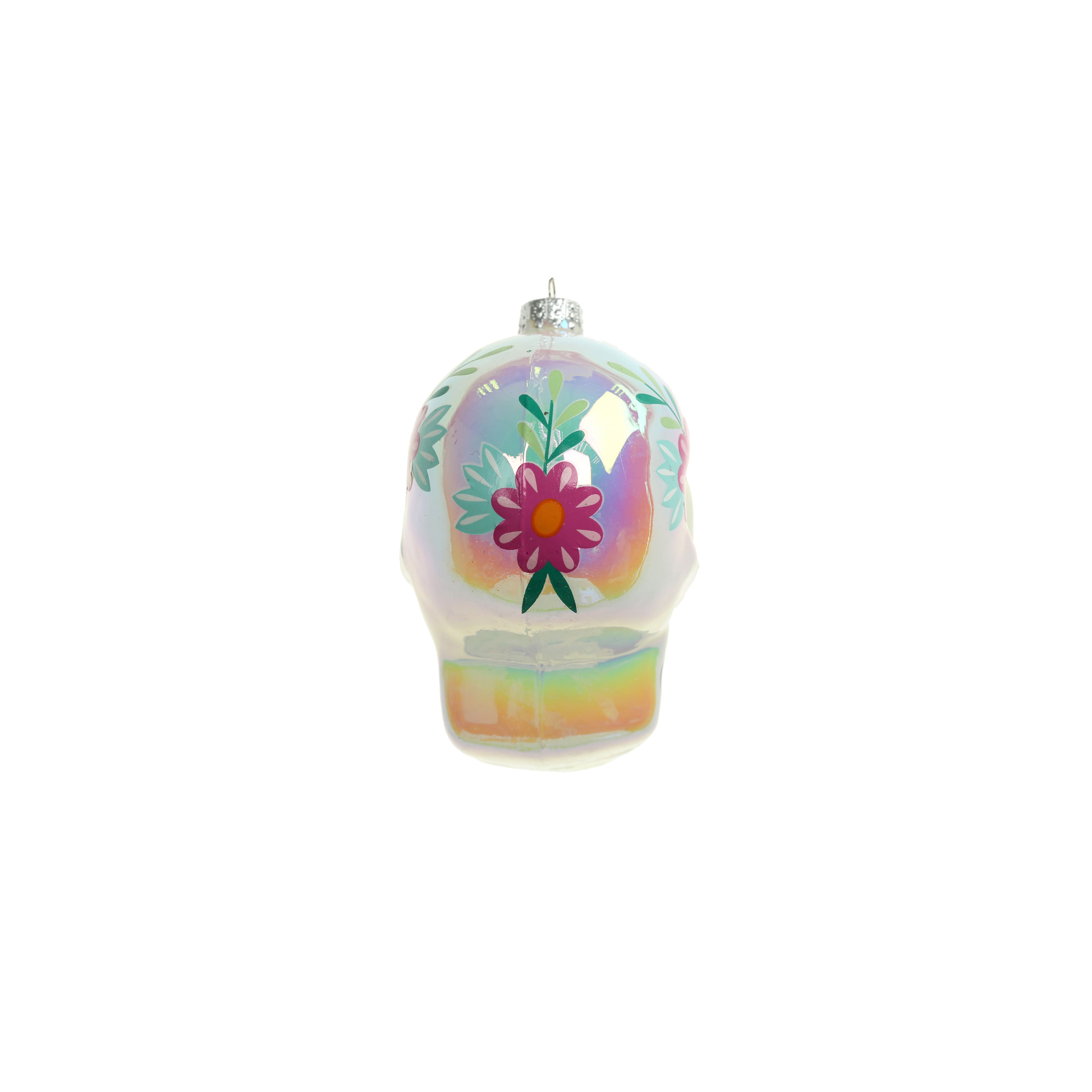 3.5&#x22; White Glass Skull Ornament by Ashland&#xAE;